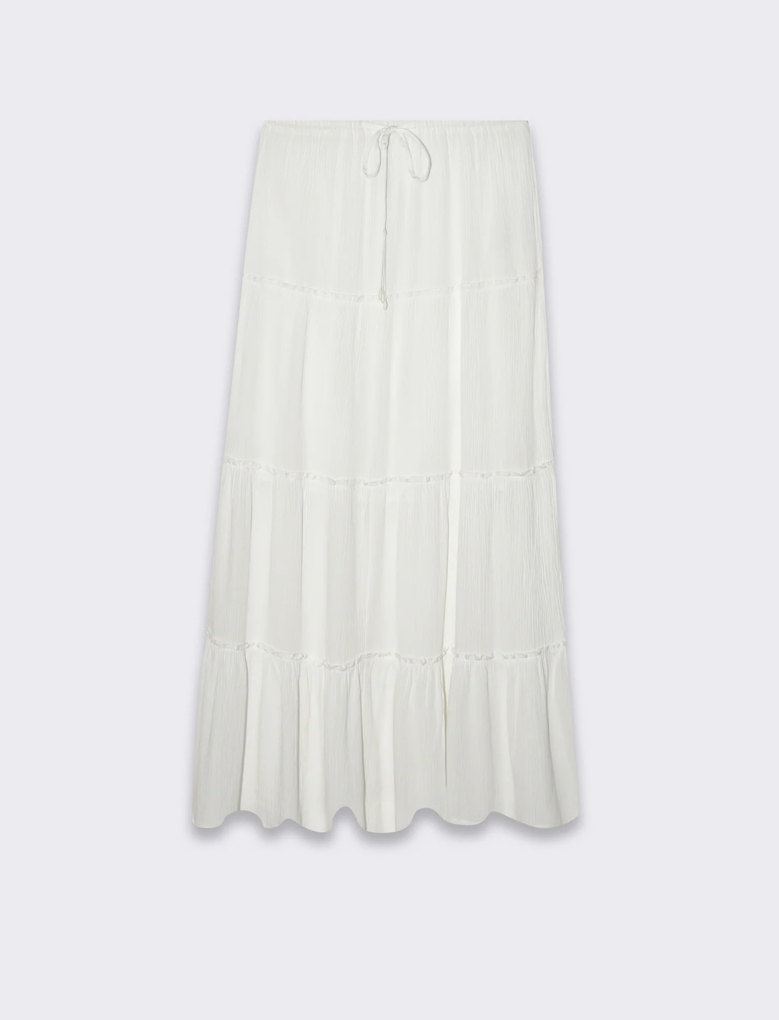 Gonna lunga con coulisse da donna - Bianco - Image 4