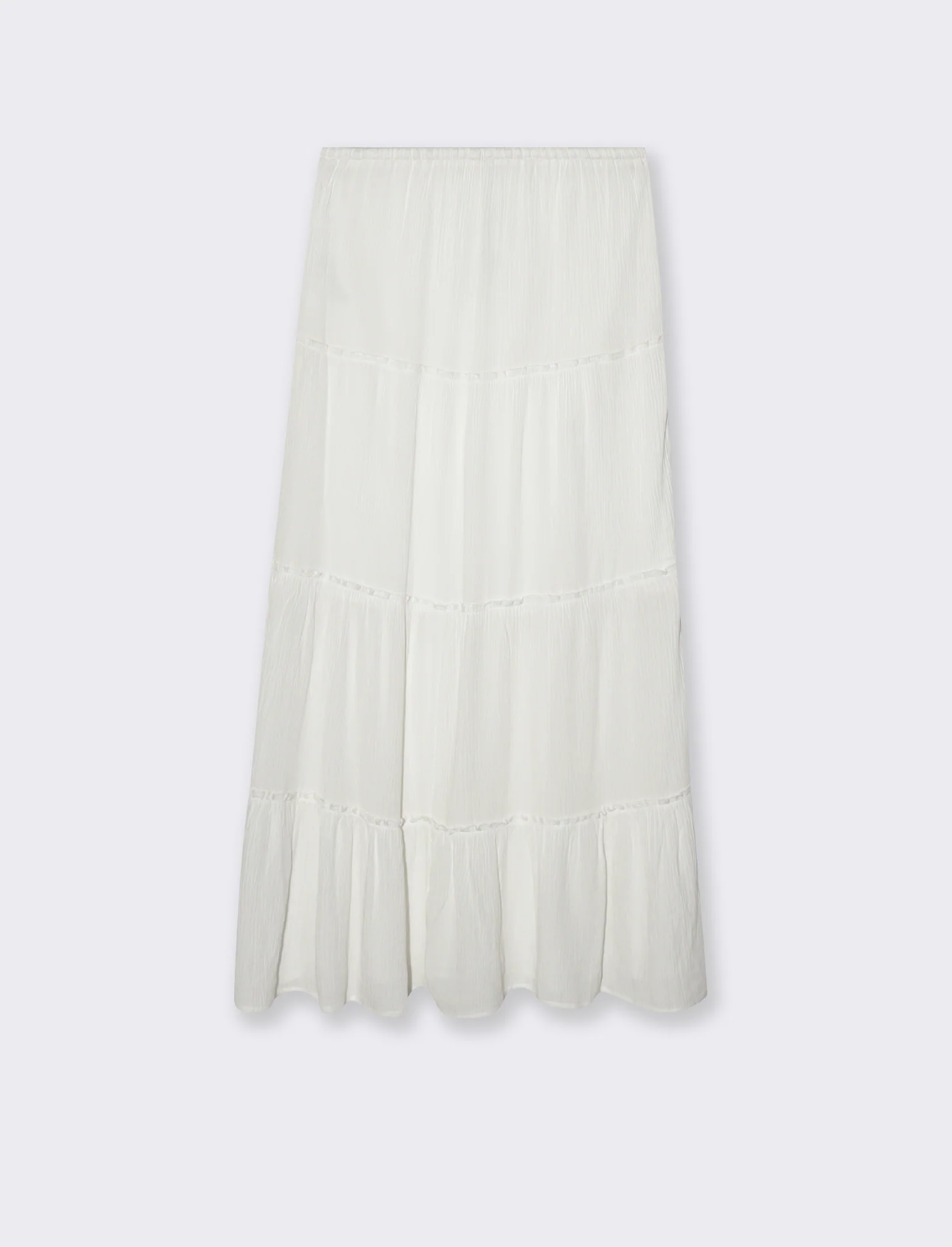 Gonna lunga con coulisse da donna - Bianco - Image 5