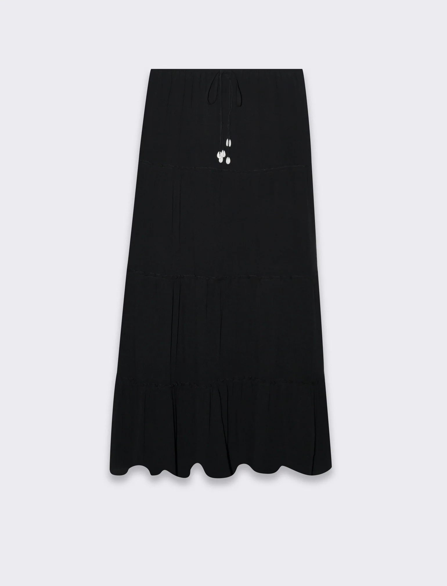 Gonna lunga con coulisse da donna - Nero - Image 3