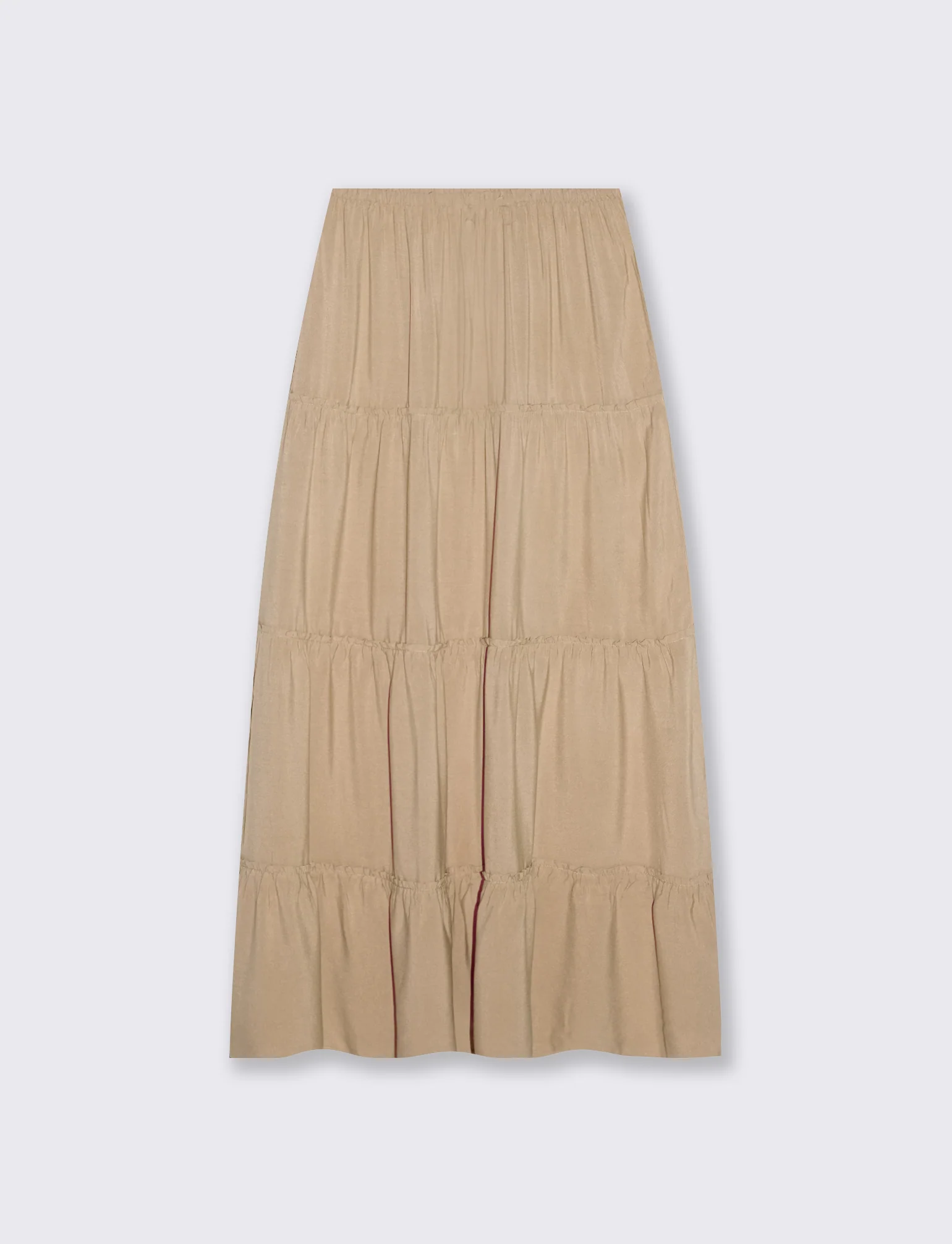 Gonna lunga con coulisse in vita - Cammello - Image 2