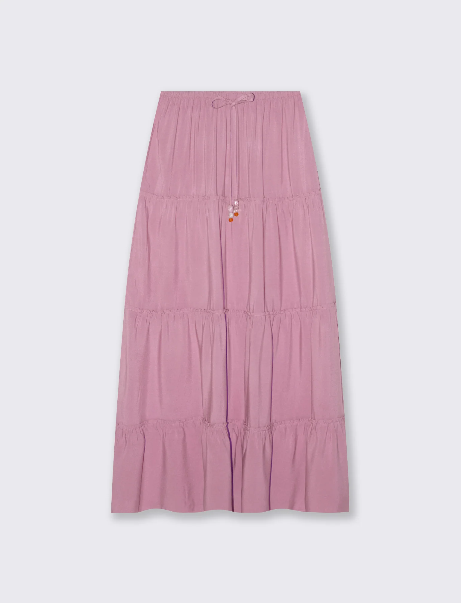 Gonna lunga con coulisse in vita - Rosa polvere