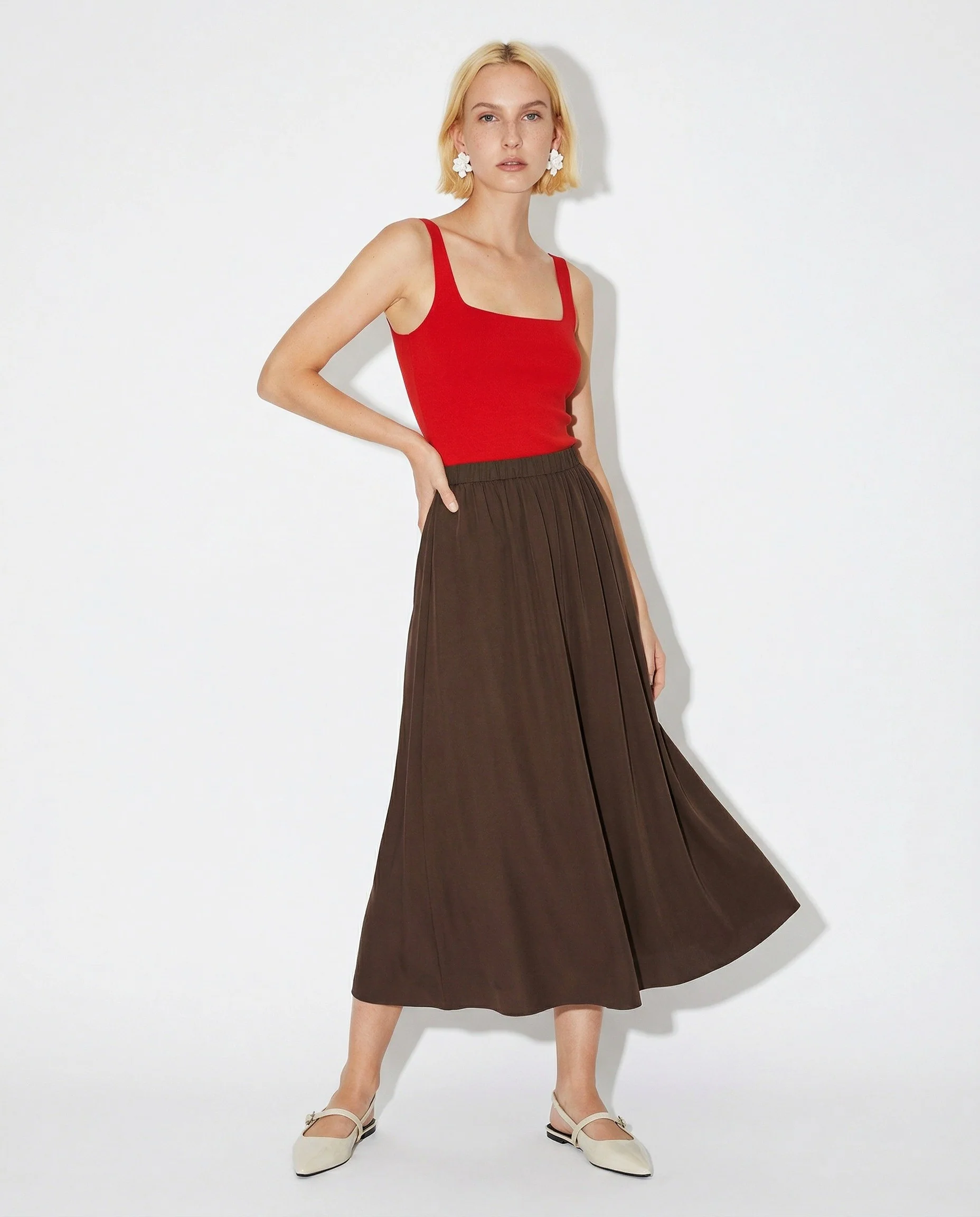 Gonna lunga con spacco elegante e versatile - Moro - Image 3