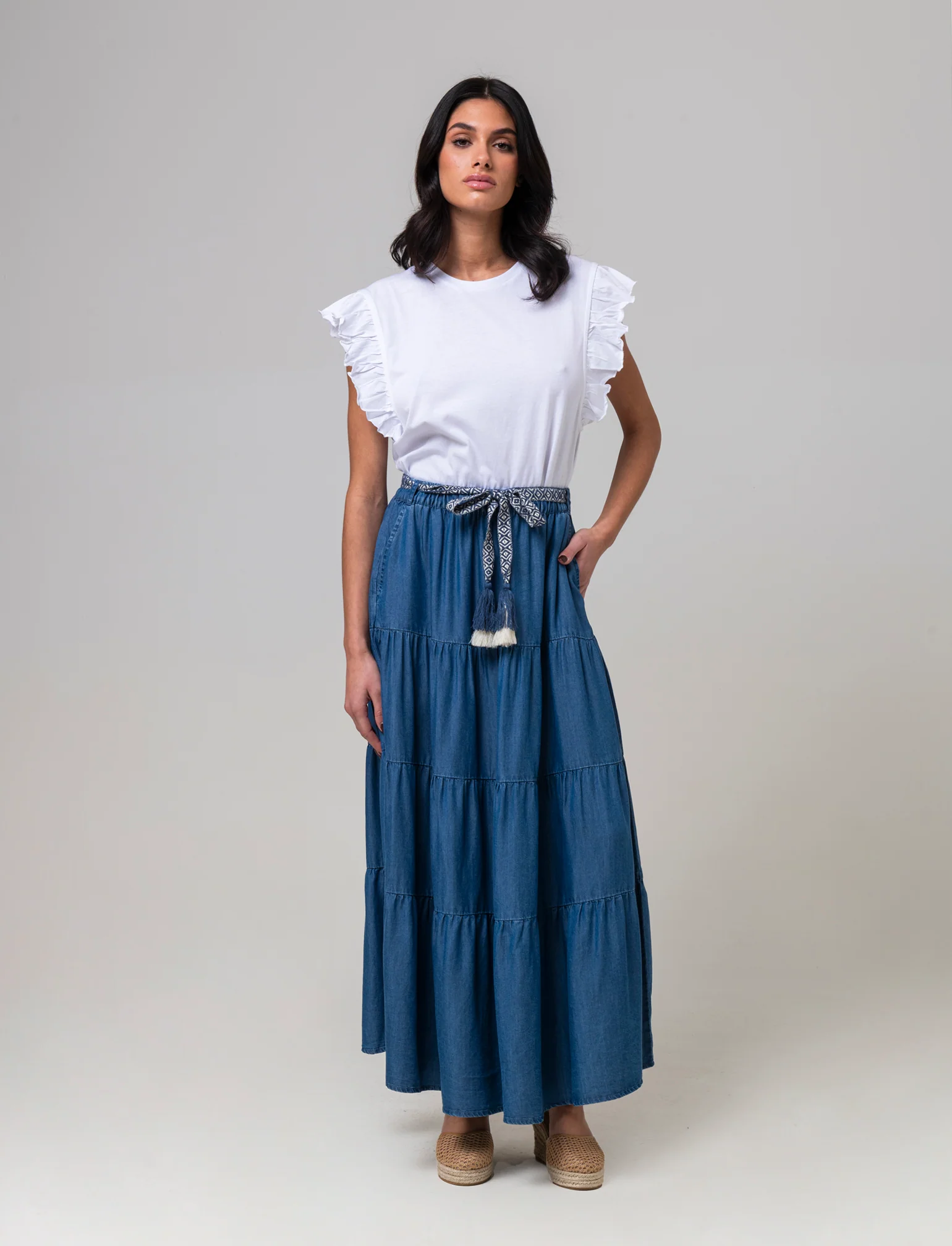 Gonna lunga da donna - DENIM SCURO - Image 3