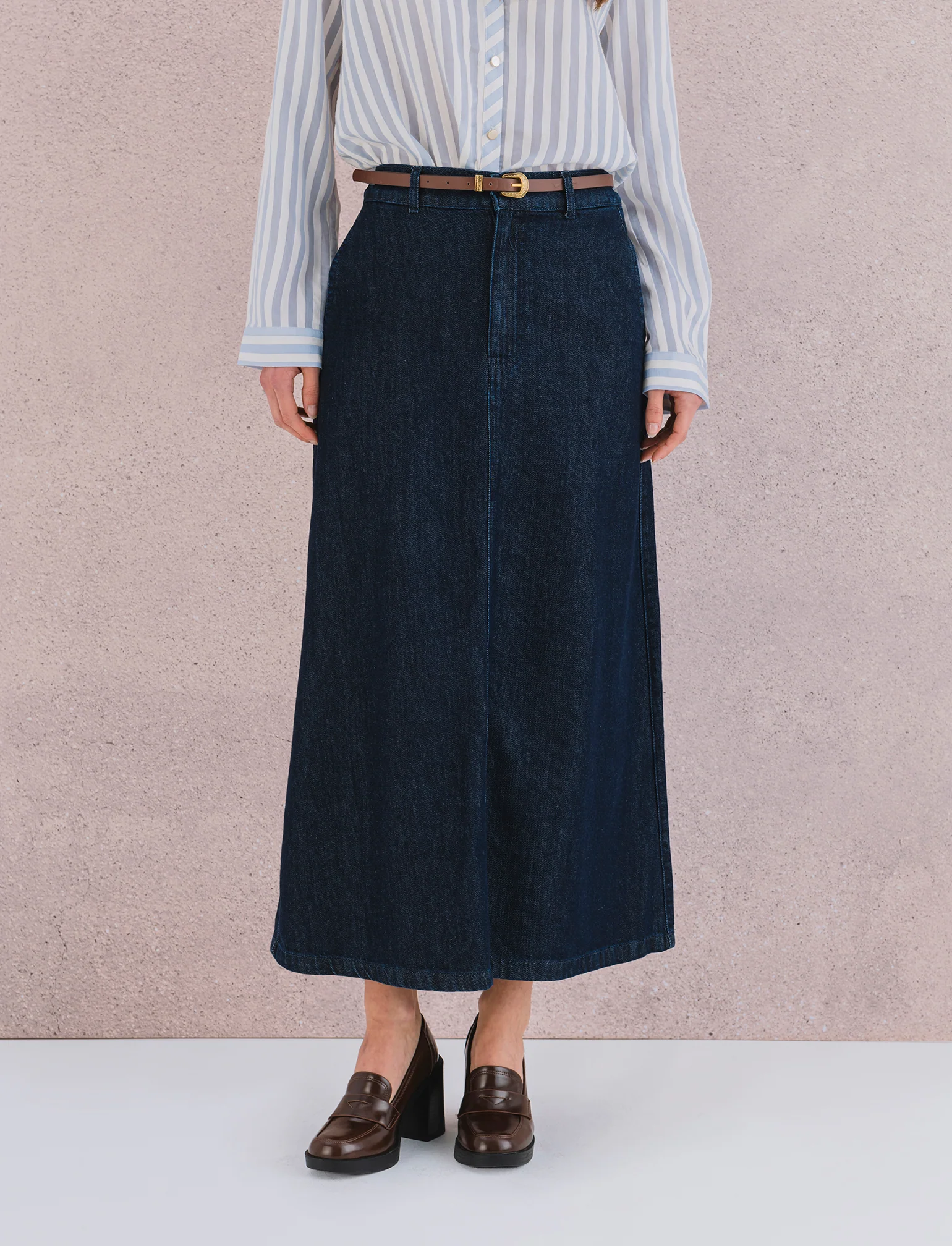 Gonna lunga in denim - DENIM SCURO - Image 4