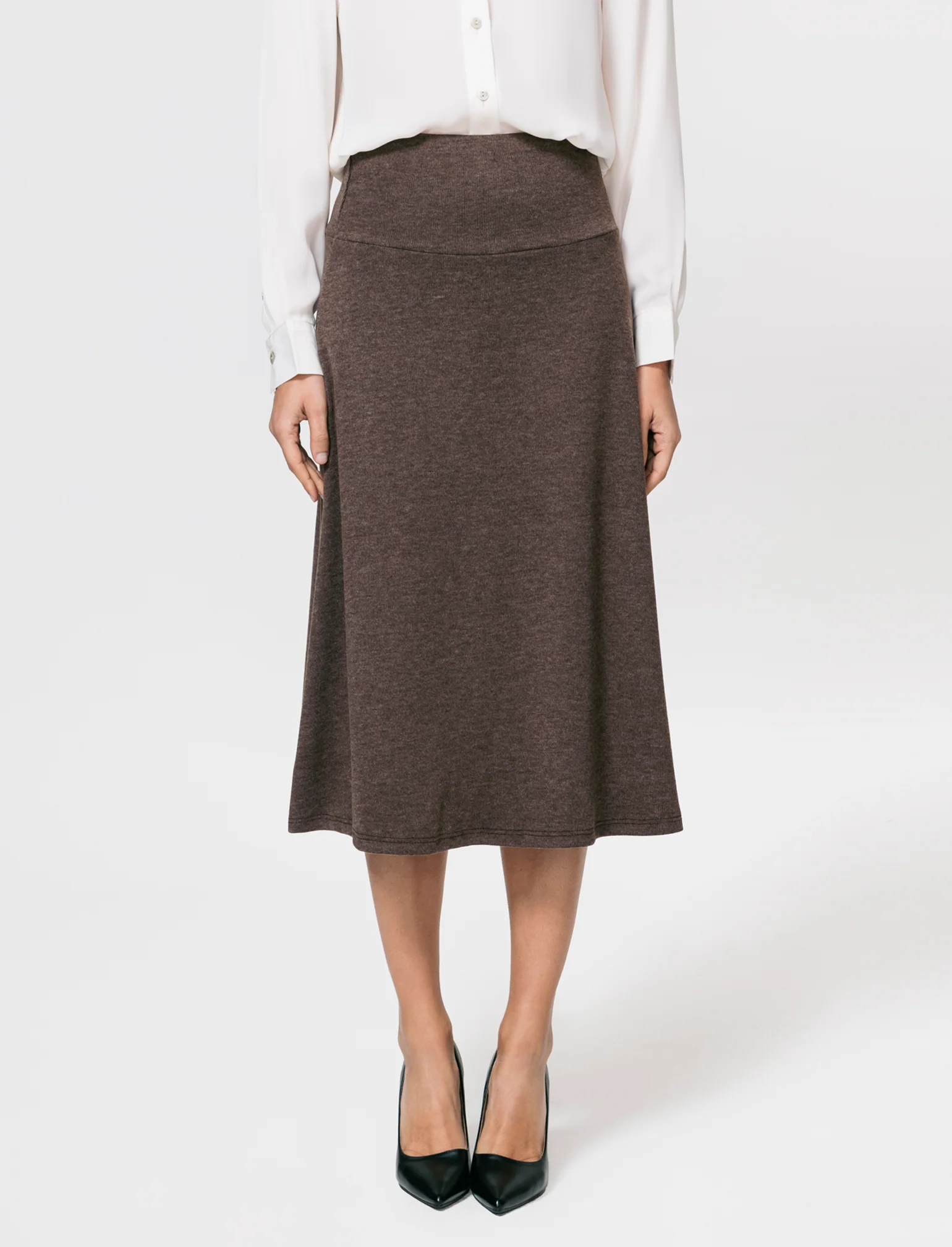 Gonna midi in maglia - Moro - Image 4