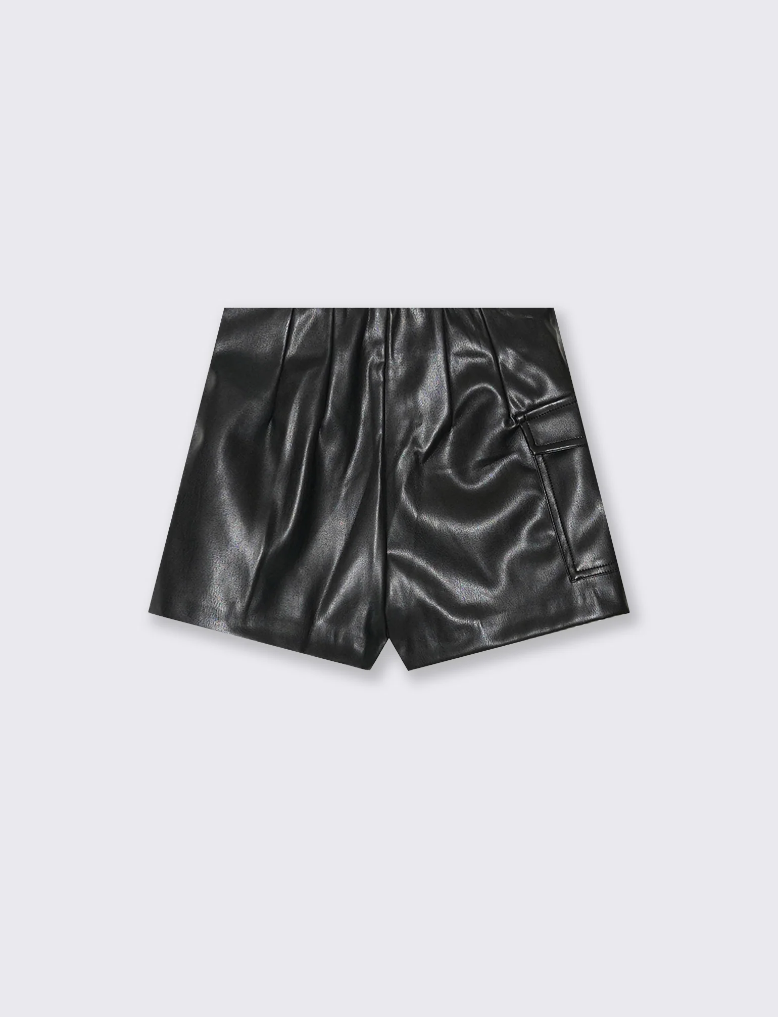 Gonna pantalone in finta pelle. - Nero - Image 3