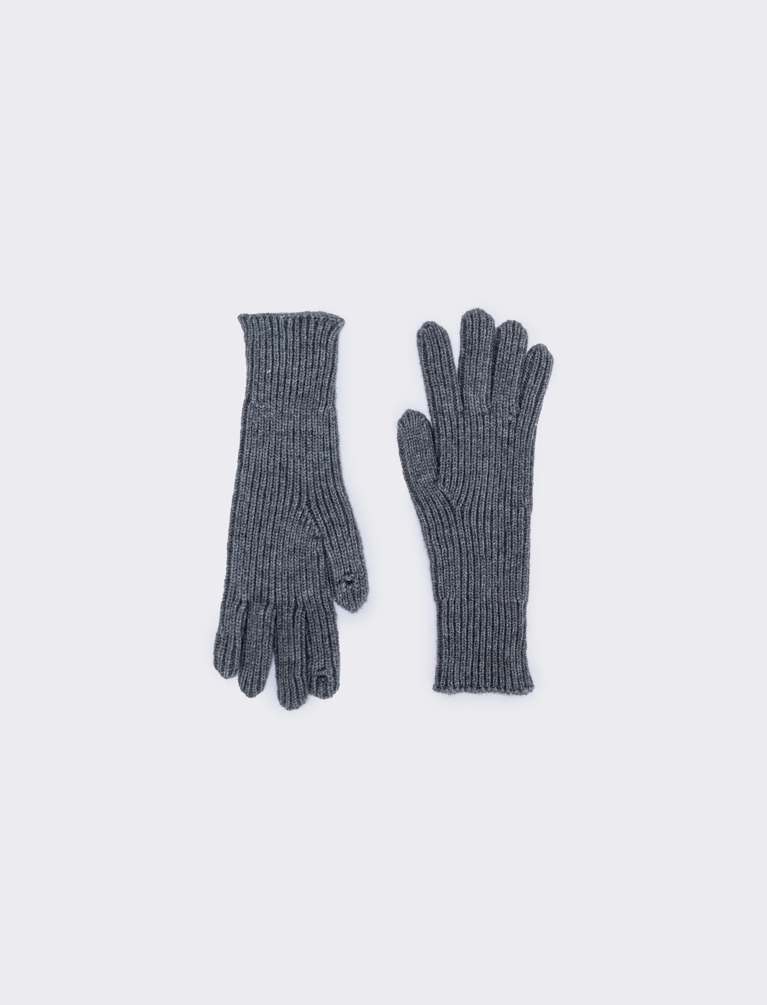 Guanti a coste medio touch elegante - Grigio - Image 2