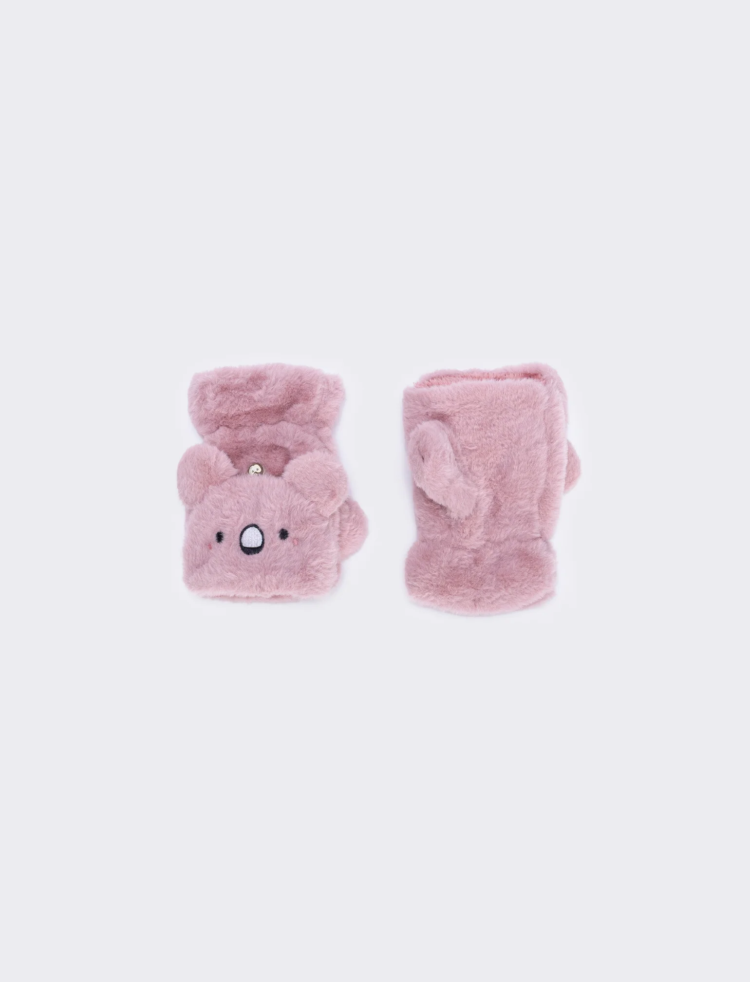 Guanti bambina animalier in finta pelliccia - Rosa - Image 2