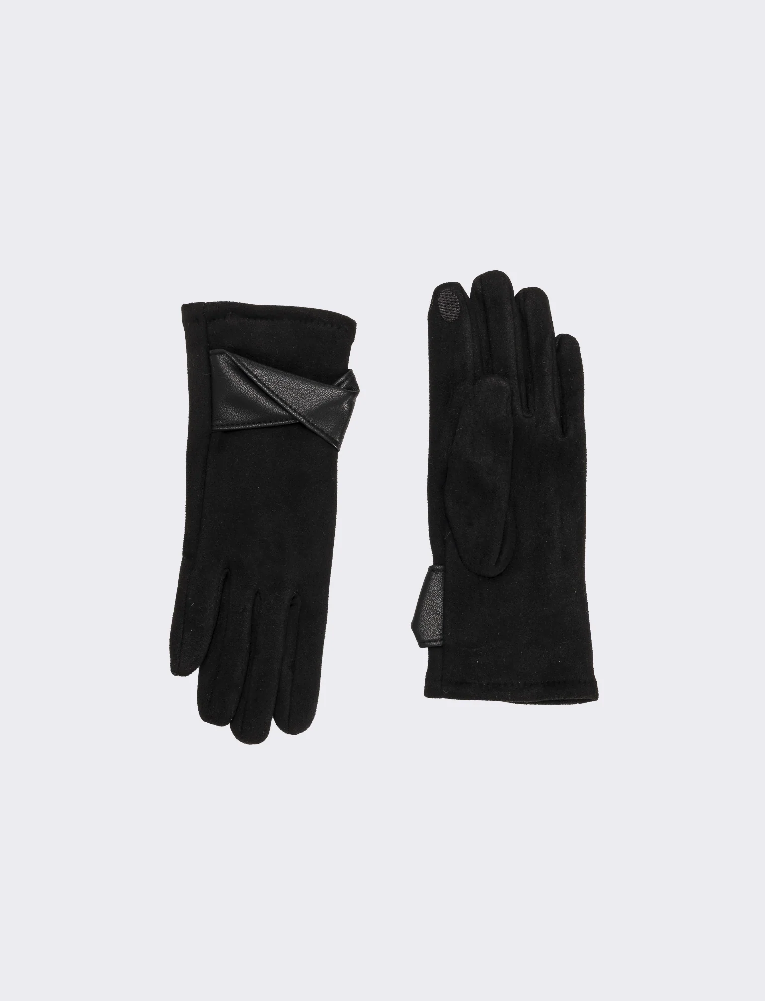 Guanti con incrocio in pvc donna - Nero - Image 2