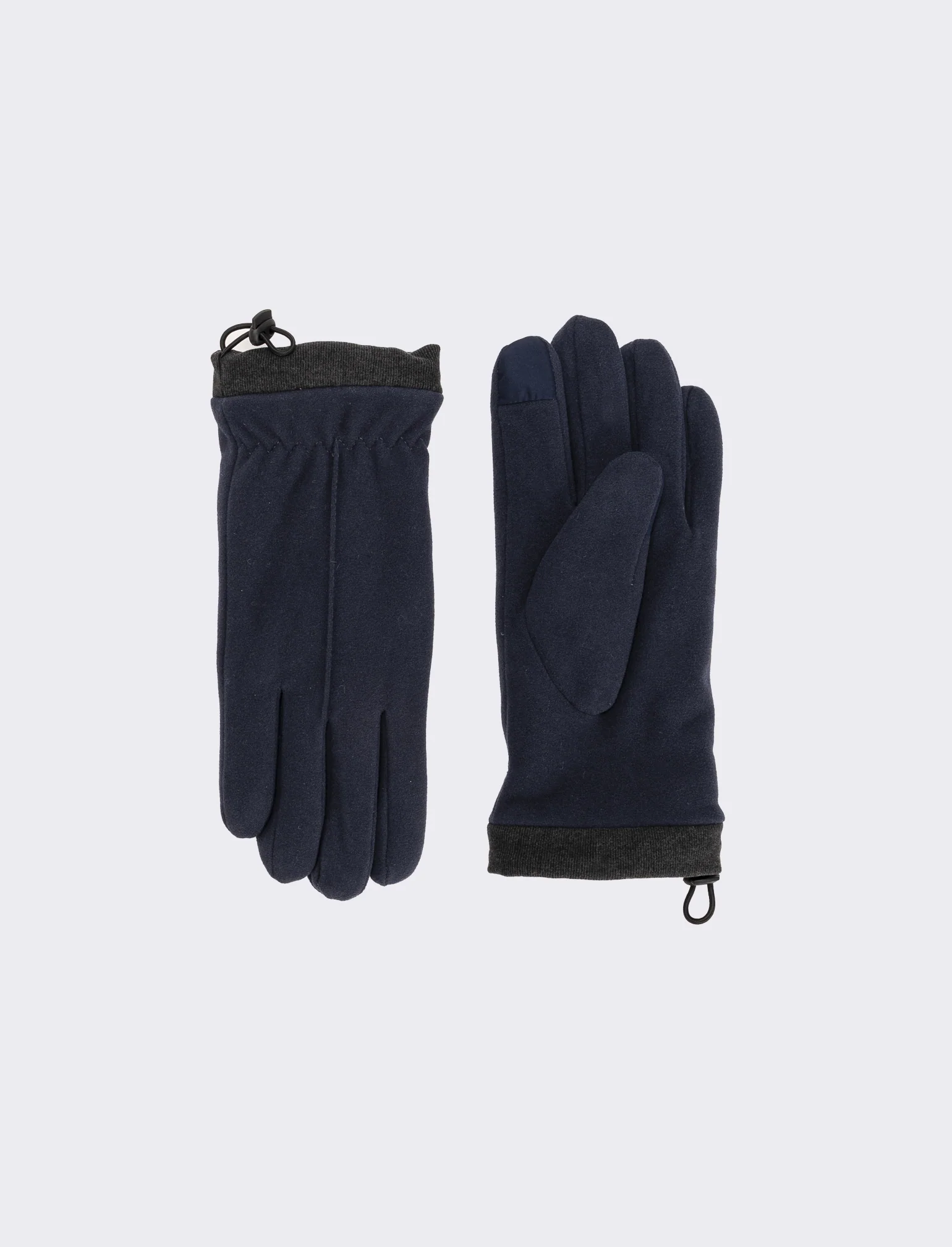 Guanti in pile con coulisse uomo - Blu - Image 2