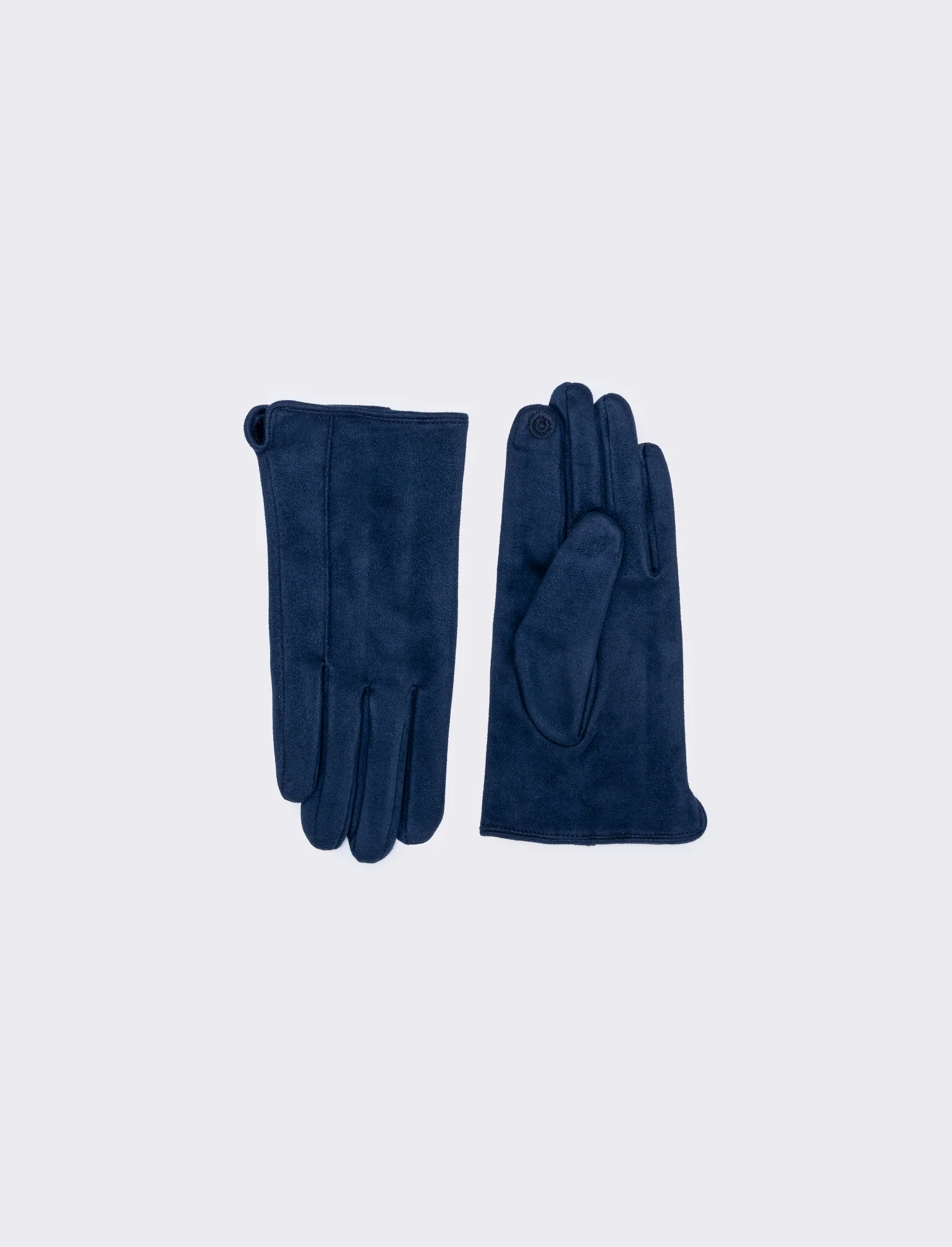 Guanti uomo in morbido effetto suede - Blu - Image 2