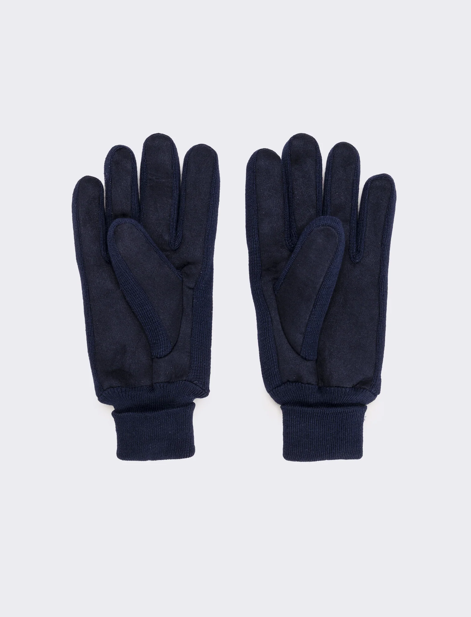 Guanti uomo scamosciati con polsino - Blu