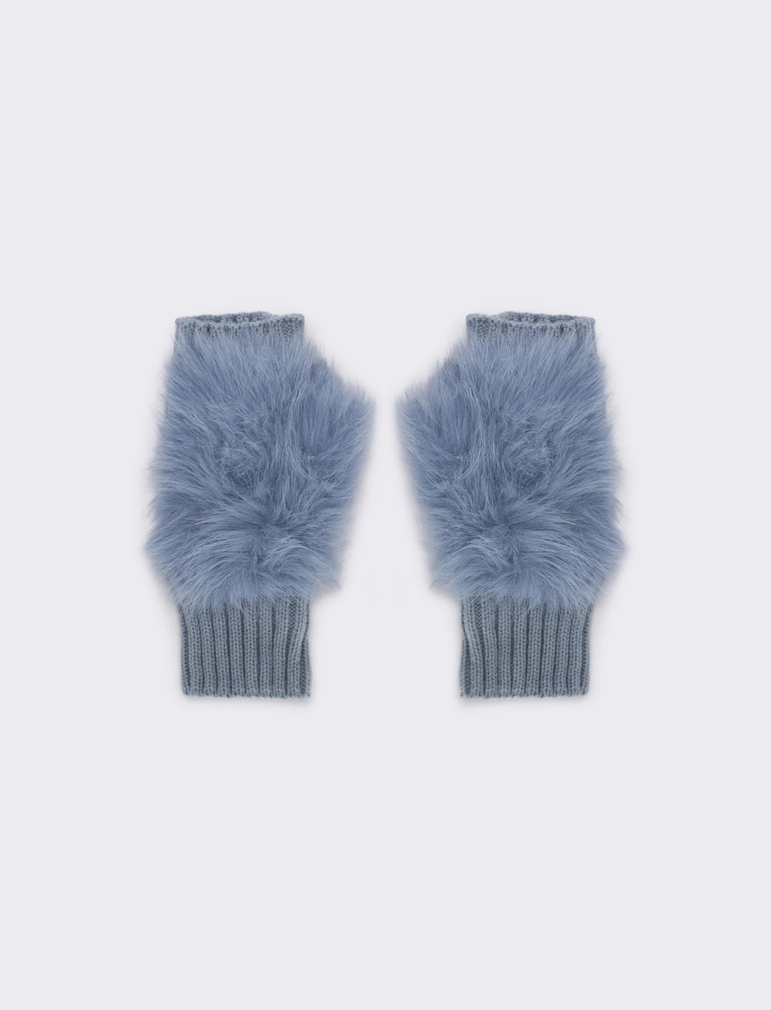 Guanto manopola con finta pelliccia - Denim