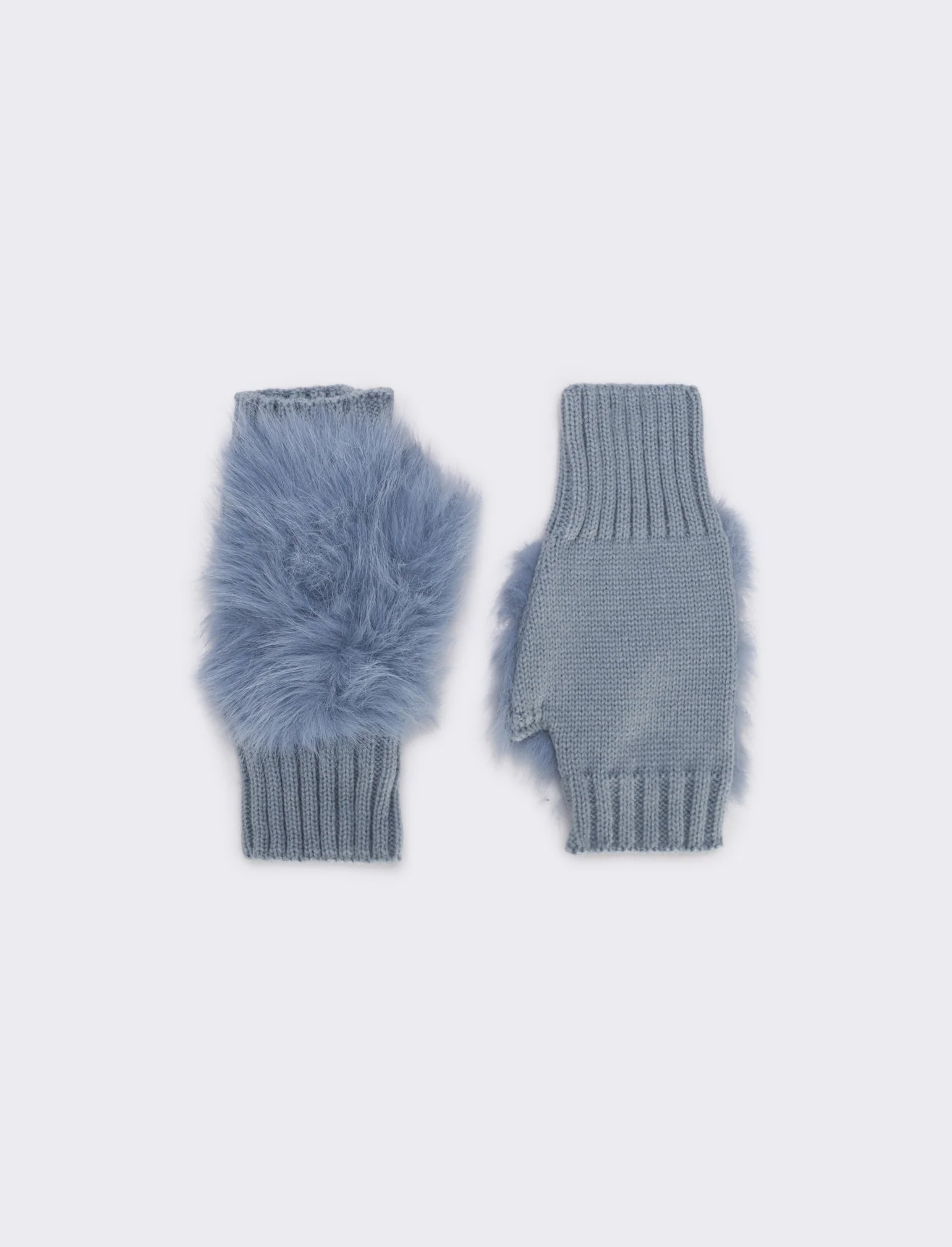 Guanto manopola con finta pelliccia - Denim - Image 2