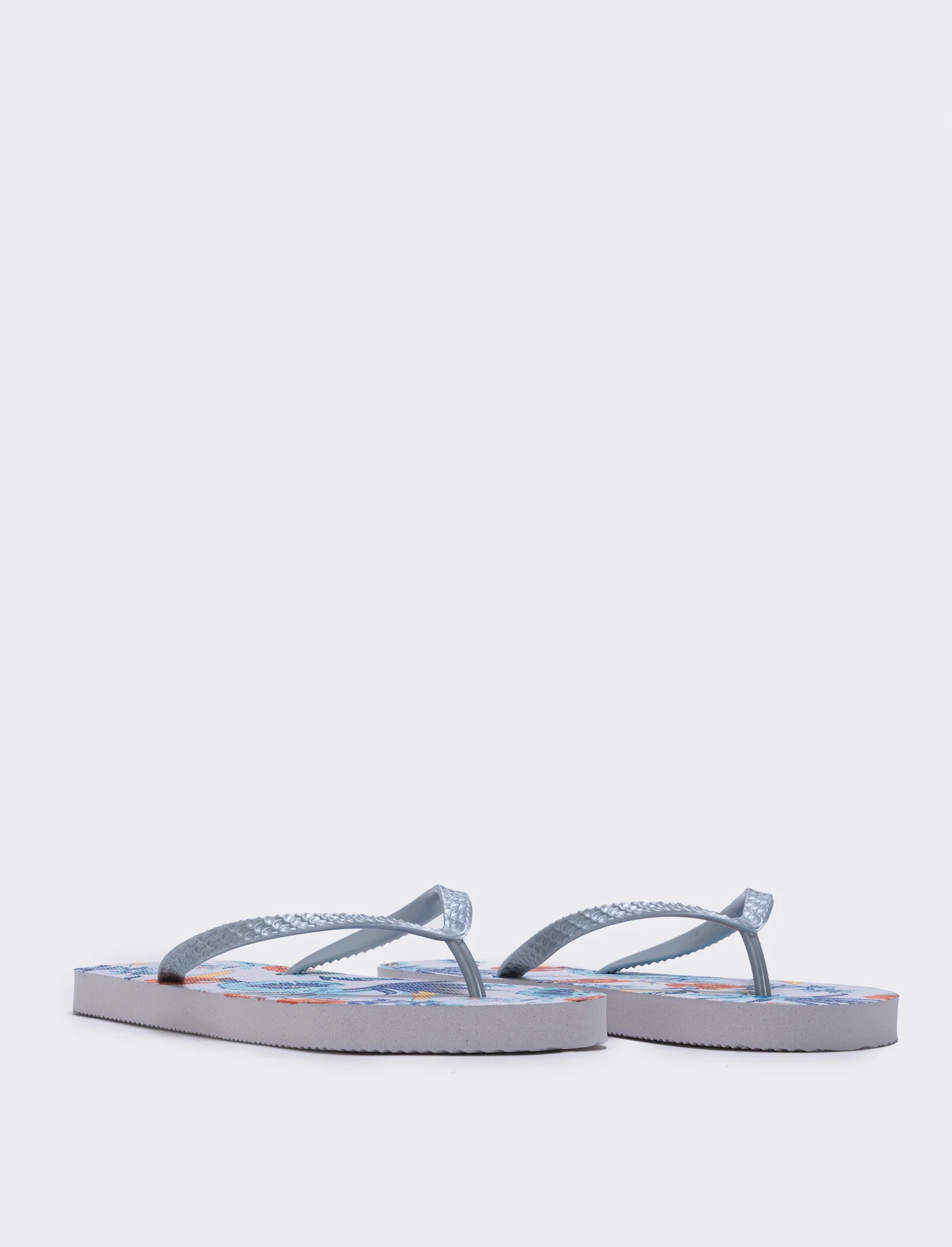Infradito floreali in PVC - Argento - Image 3