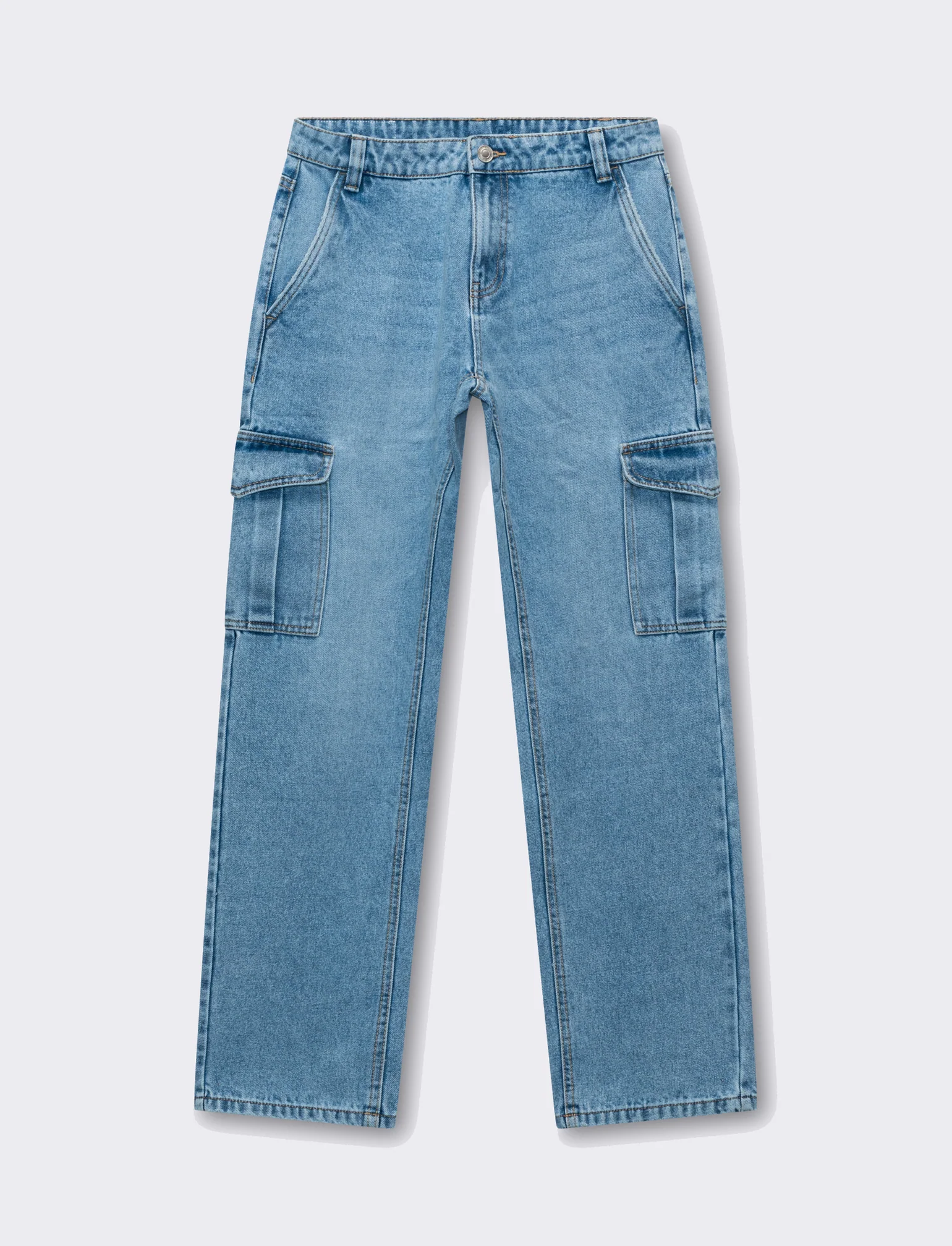 Jeans a gamba larga da donna - Denim - Image 4
