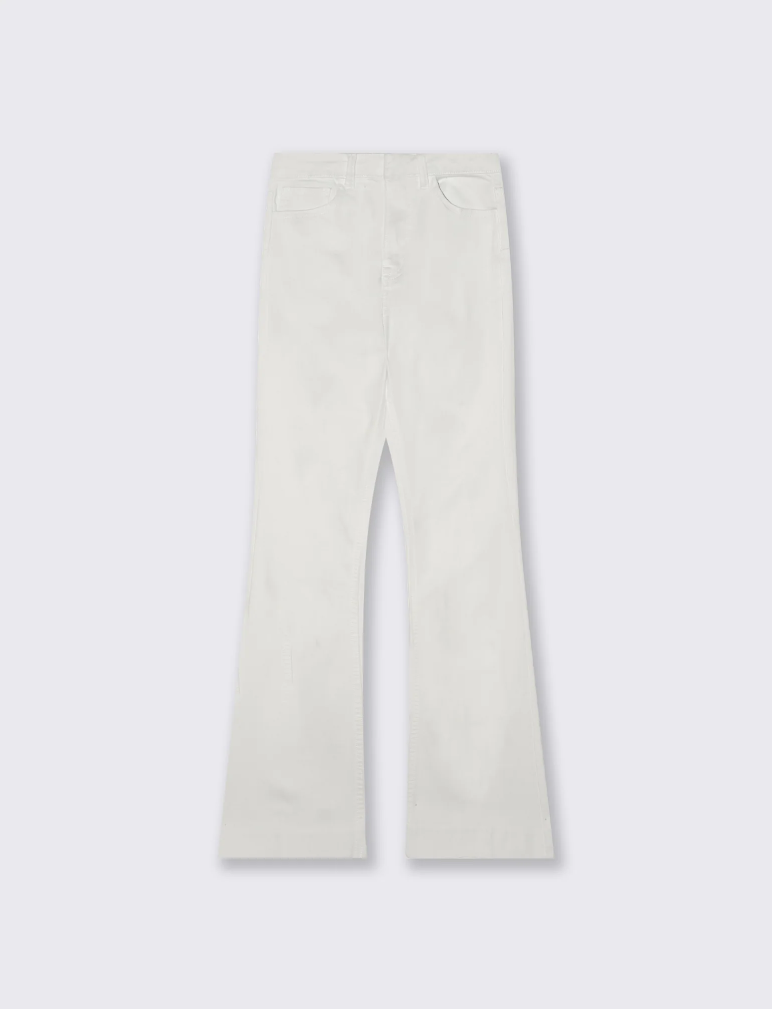 Jeans a Zampa Vita Alta con Tasche - Bianco