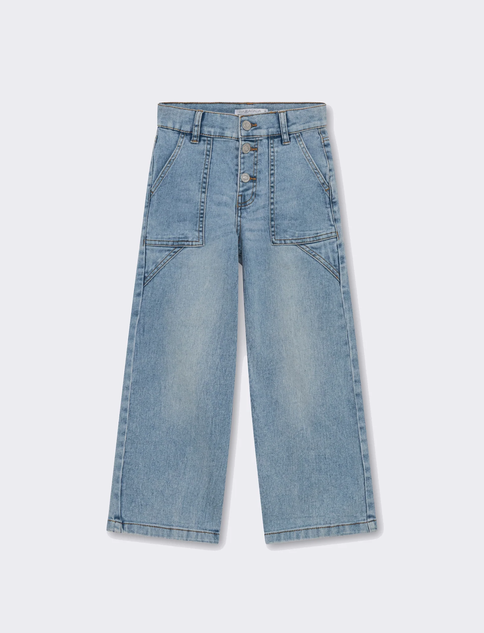 Jeans abbottonatura frontale da bambina - Denim chiaro - Image 3