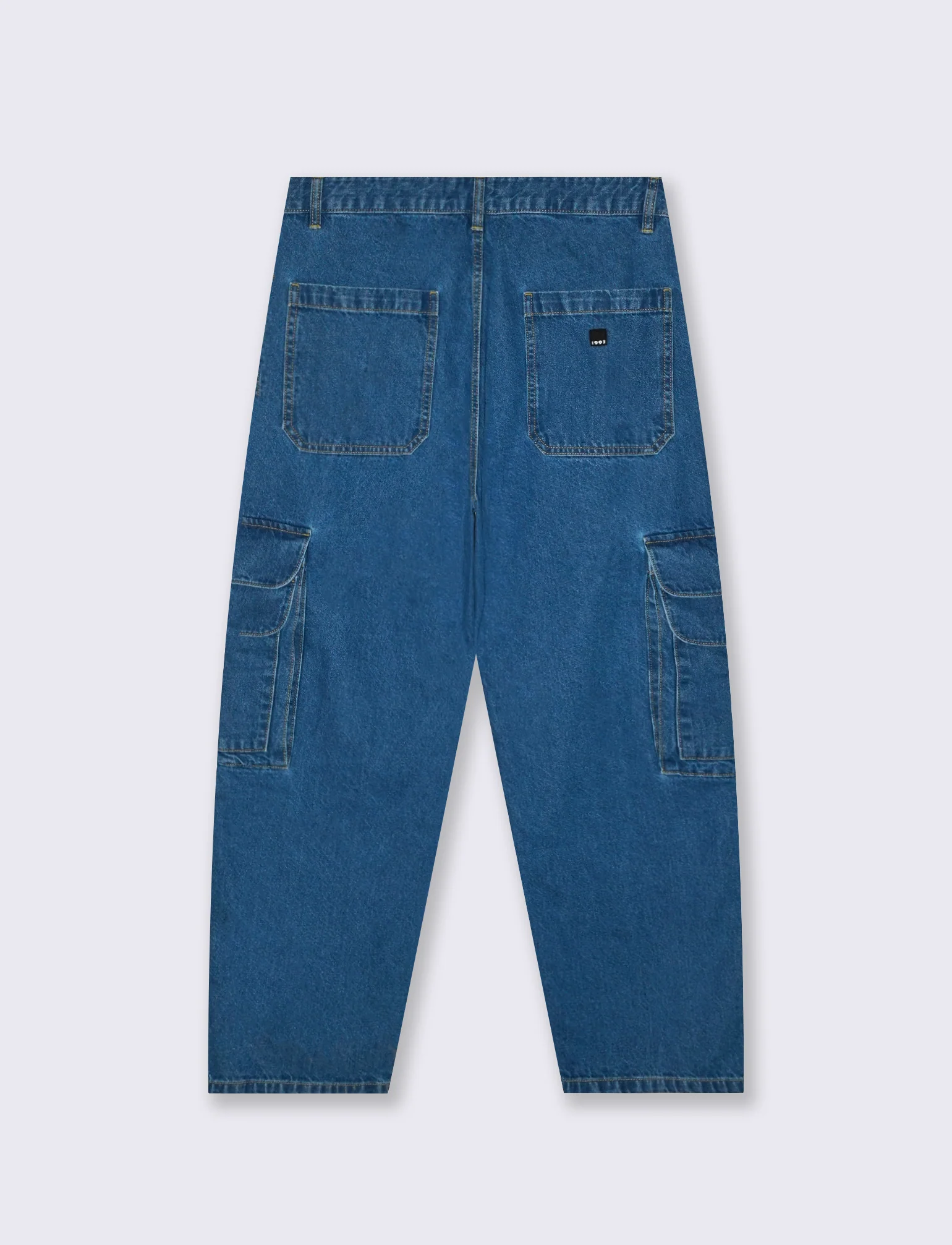 Jeans Baggy Cargo con Tasche Patta - Denim
