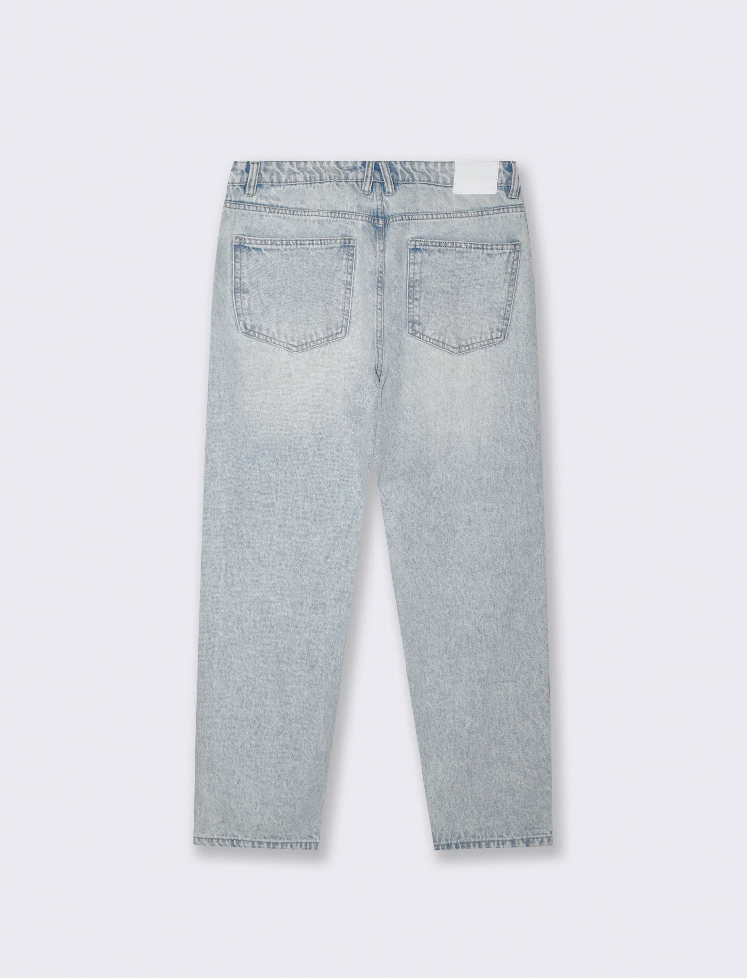 Jeans Baggy Fit Blu Chiaro Effetto Slavato - Denim - Image 2