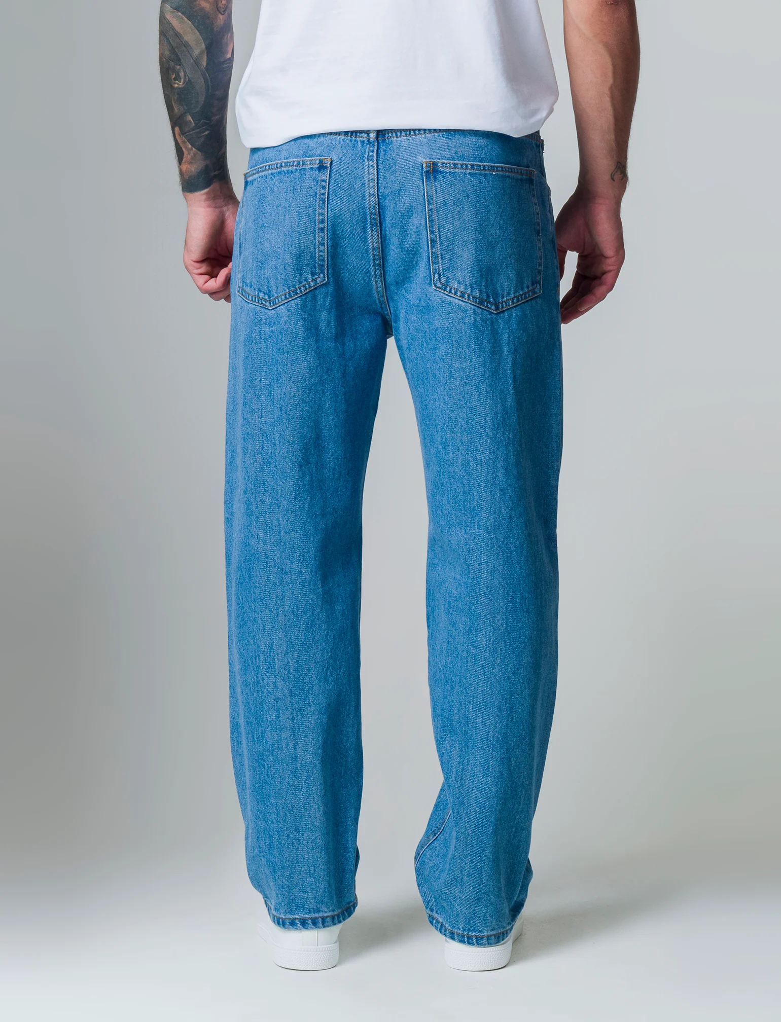 Jeans baggy fit blu medio da uomo - Denim - Image 2
