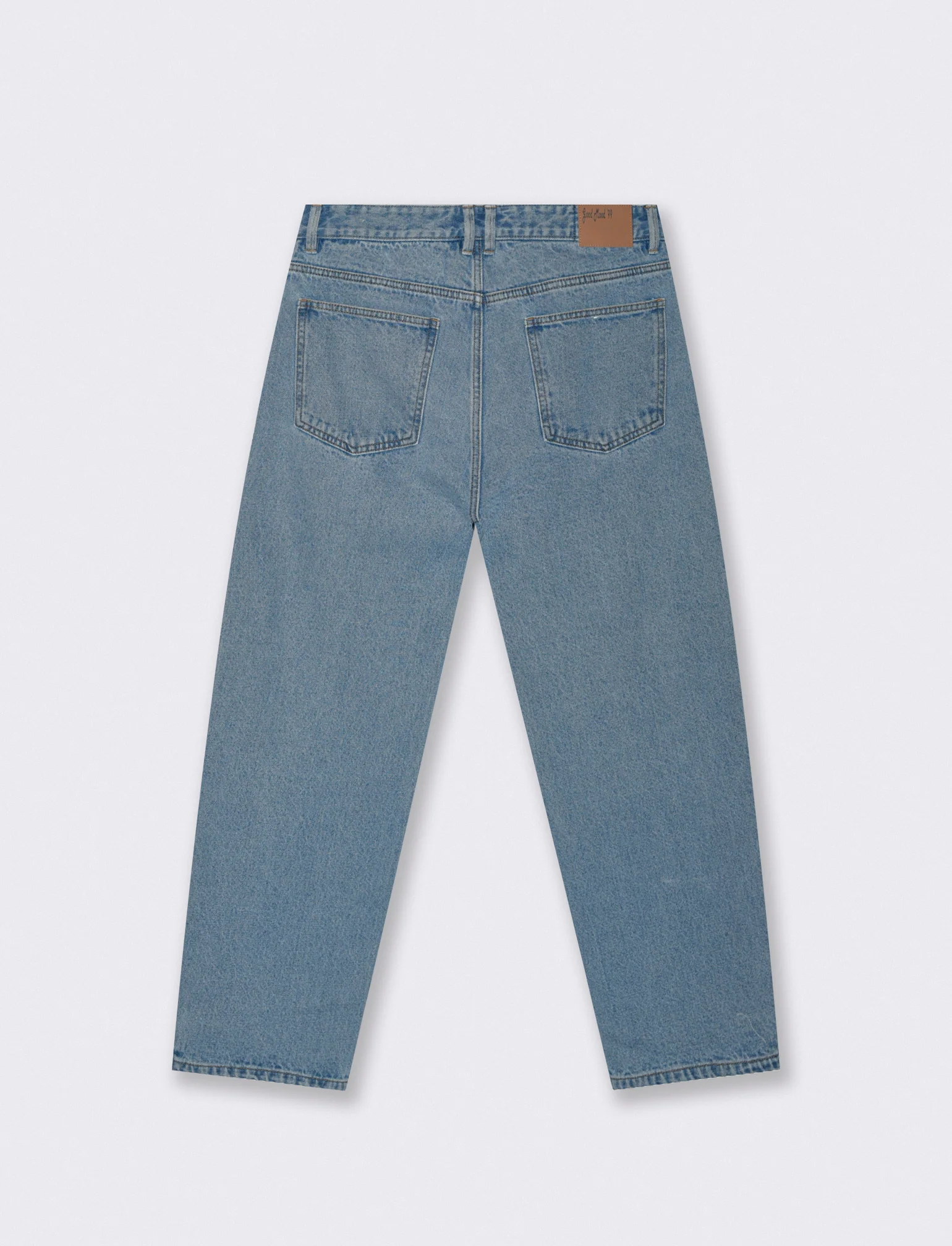Jeans Baggy Fit Blu Medio Effetto Slavato - Denim - Image 3