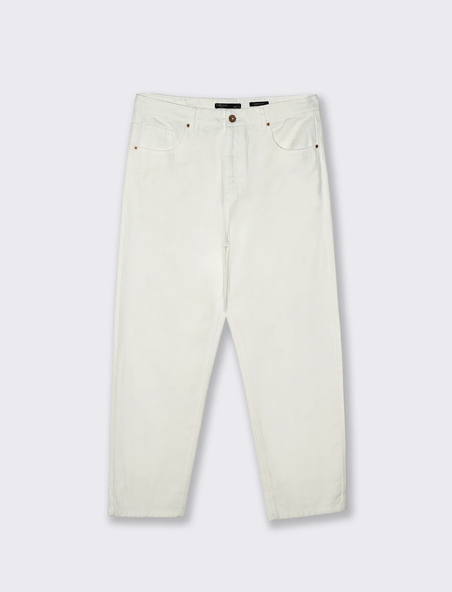 Jeans Baggy Fit Leggero in Denim - Bianco