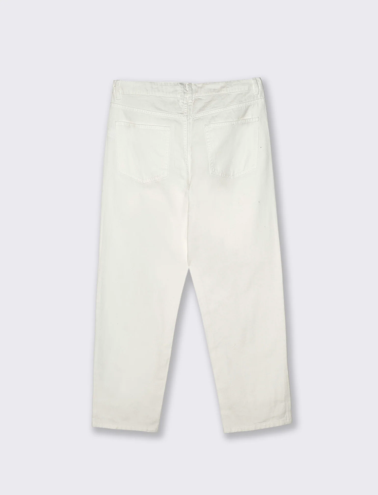 Jeans Baggy Fit Leggero in Denim - Bianco - Image 2