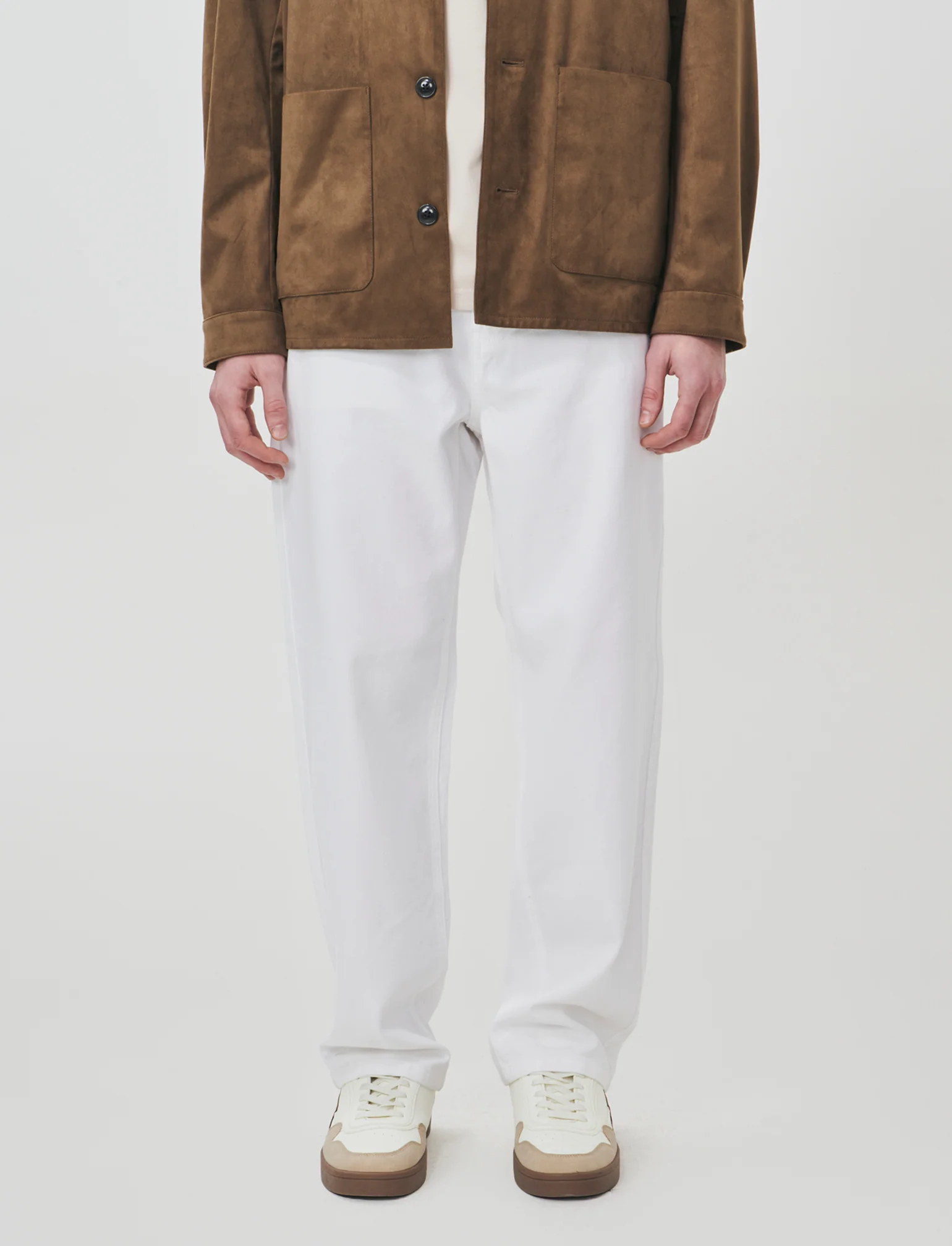 Jeans Baggy Fit Leggero in Denim - Bianco - Image 4