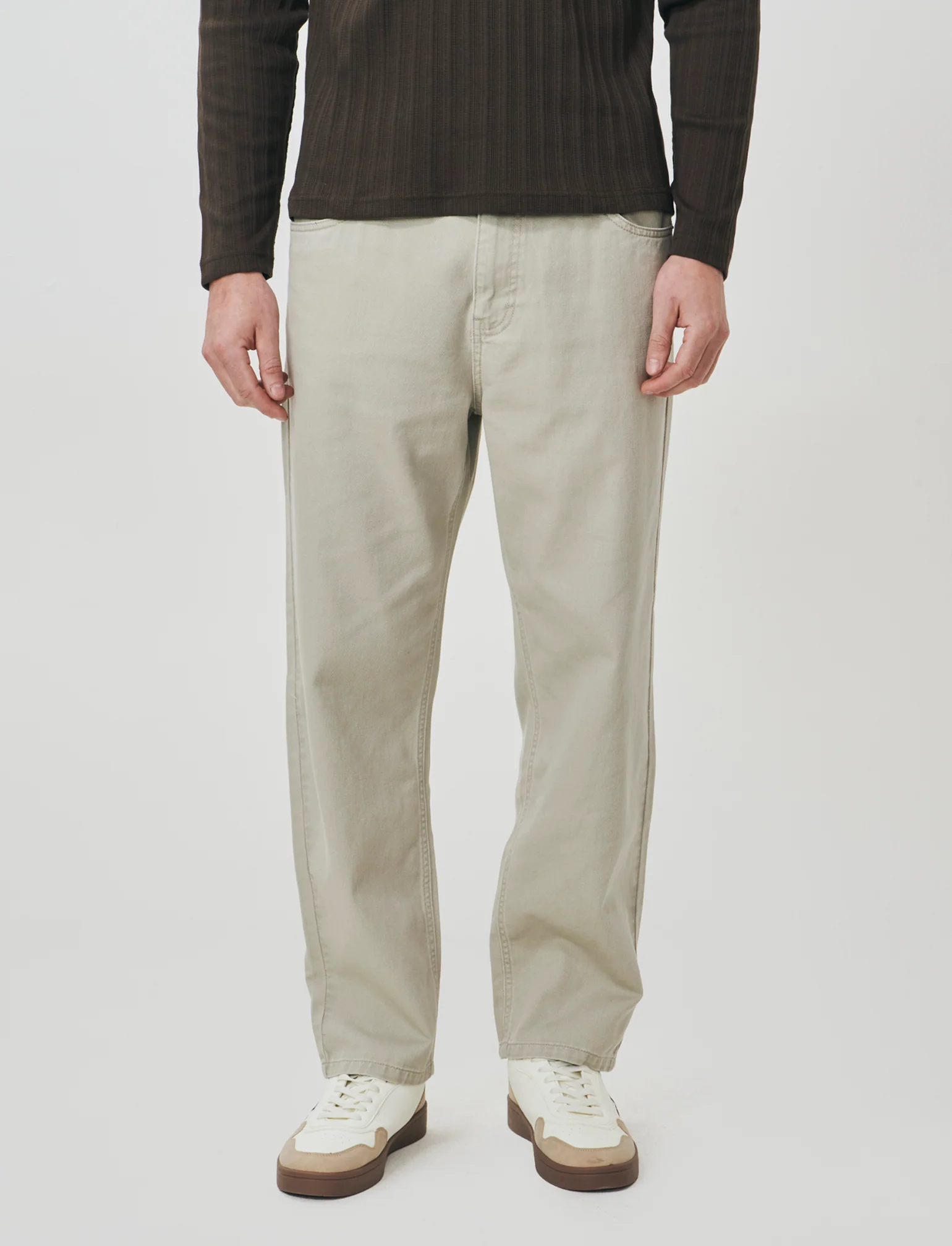 Jeans Baggy Fit Leggero in Denim - Grigio stone - Image 2
