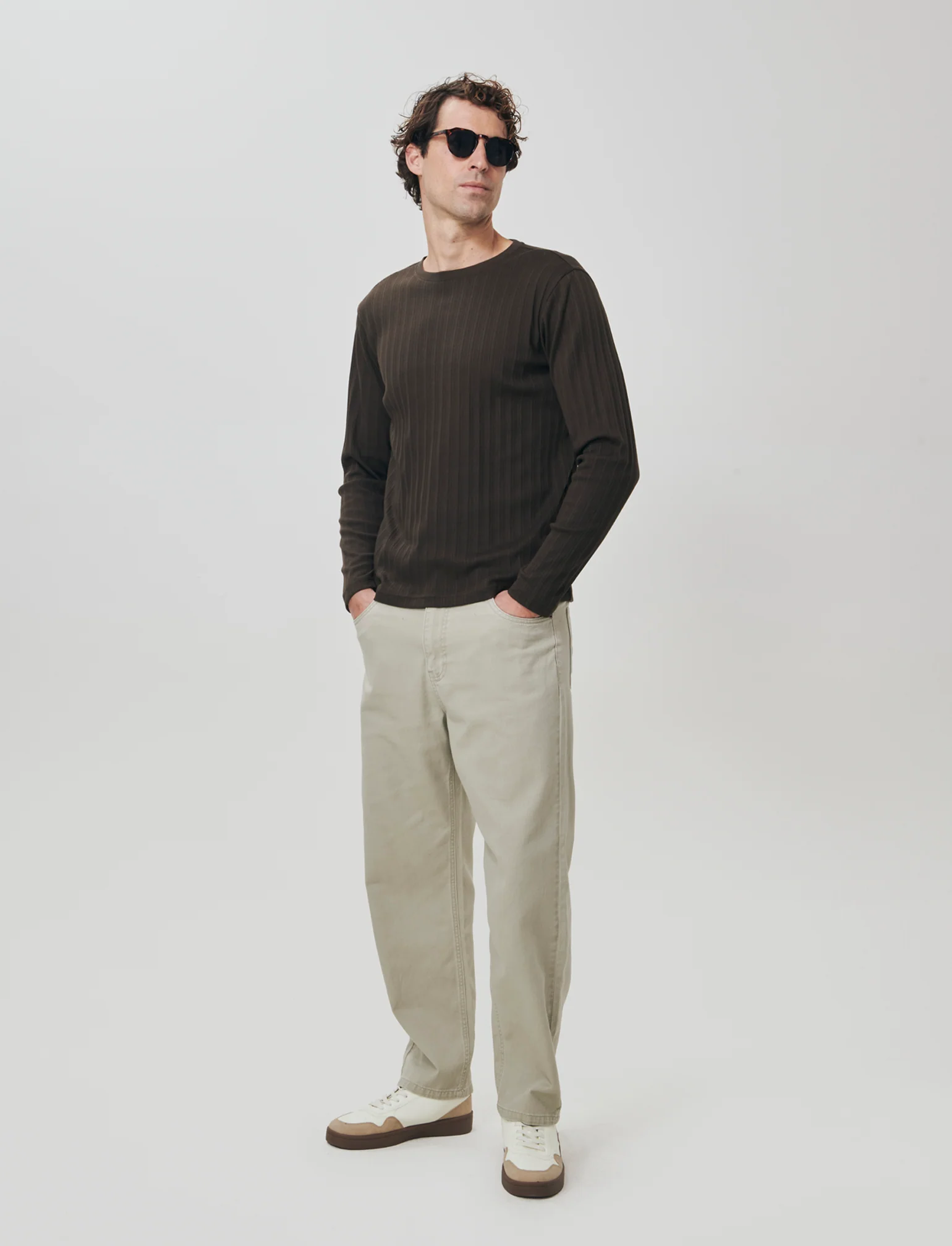 Jeans Baggy Fit Leggero in Denim - Grigio stone - Image 3