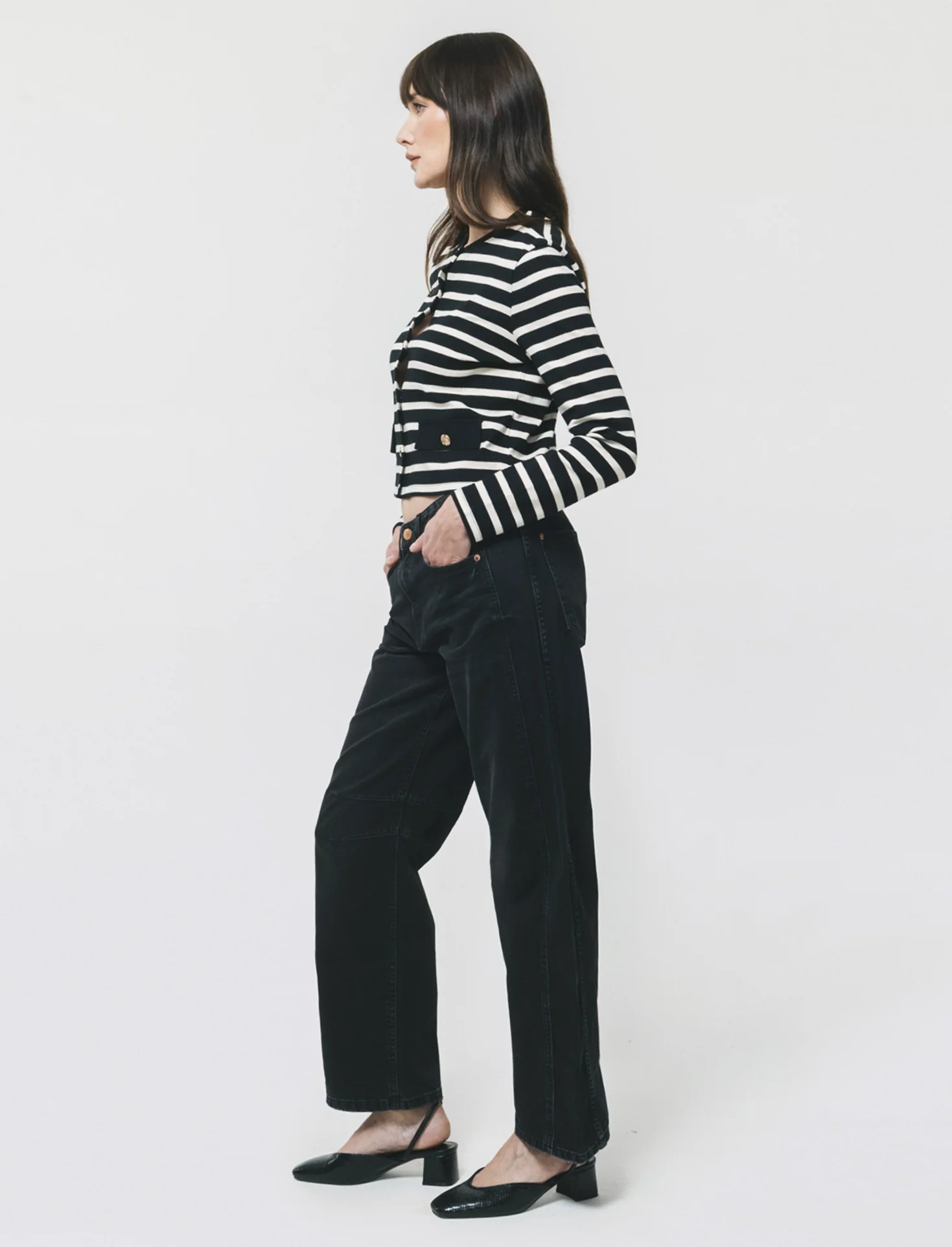 Jeans Ballon Fit con Vita Morbida - Nero - Image 2