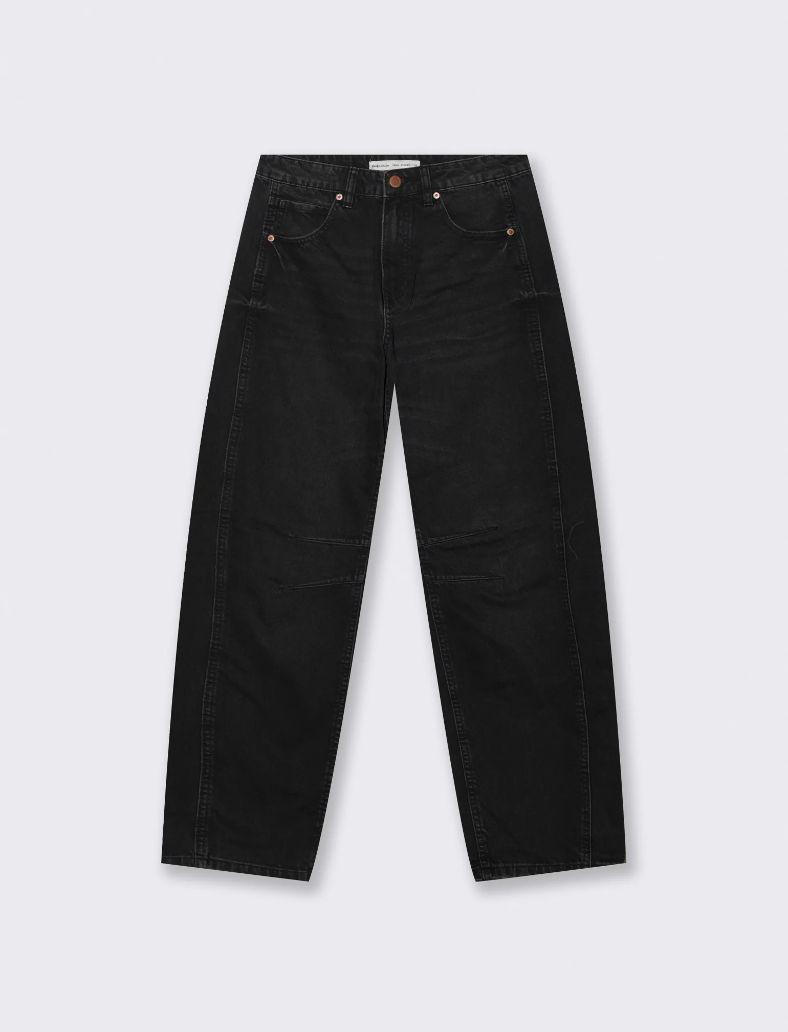 Jeans Ballon Fit con Vita Morbida - Nero - Image 4