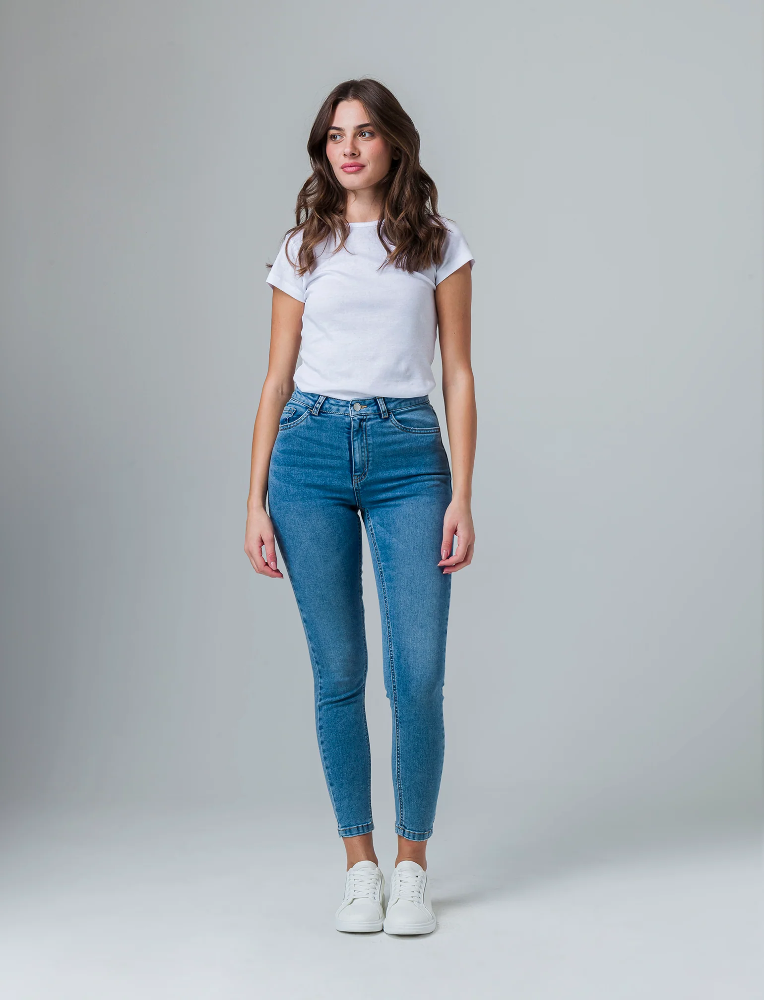 Jeans basico skinny da donna - Denim - Image 2