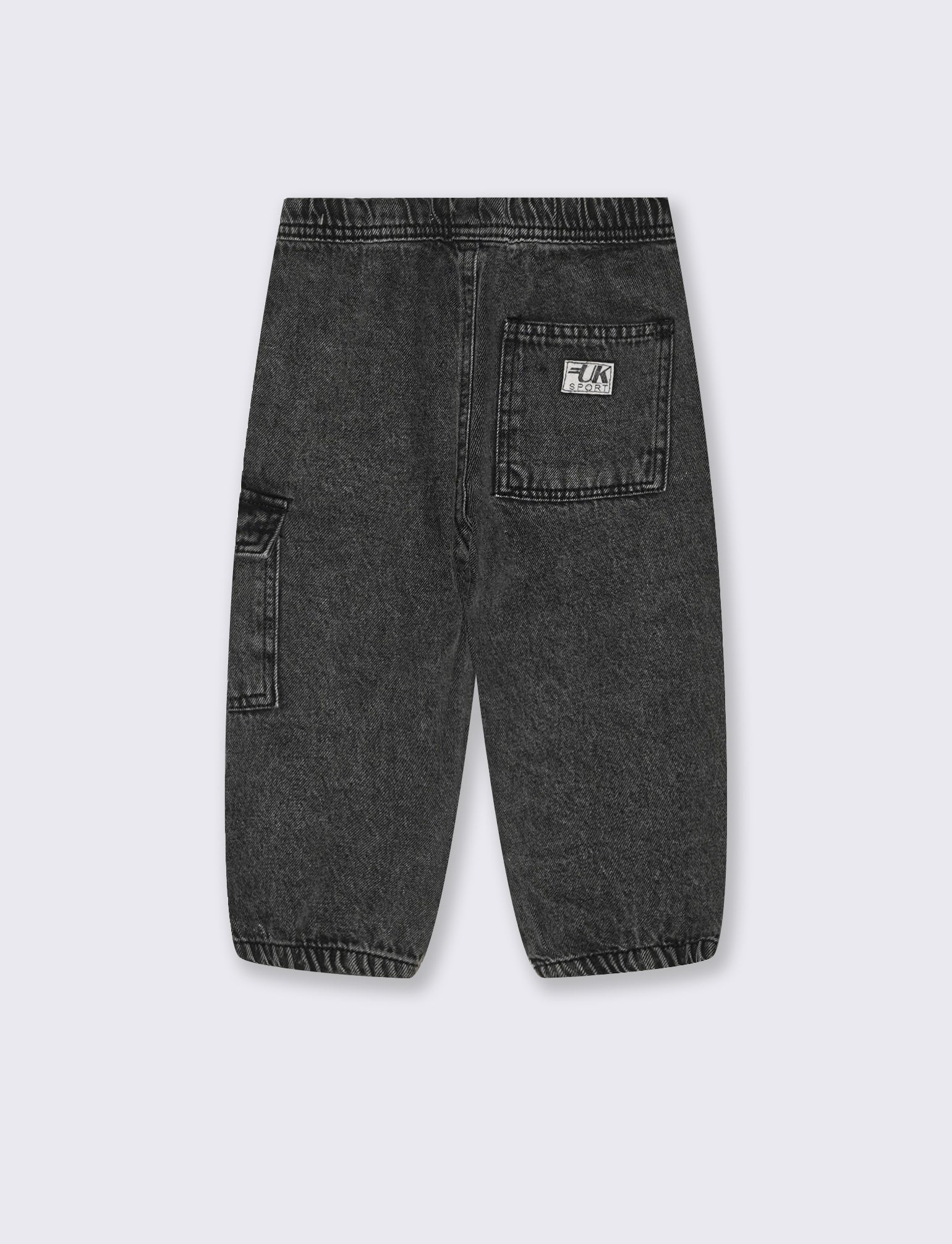 Jeans cargo in cotone per il tempo libero - Nero - Image 3