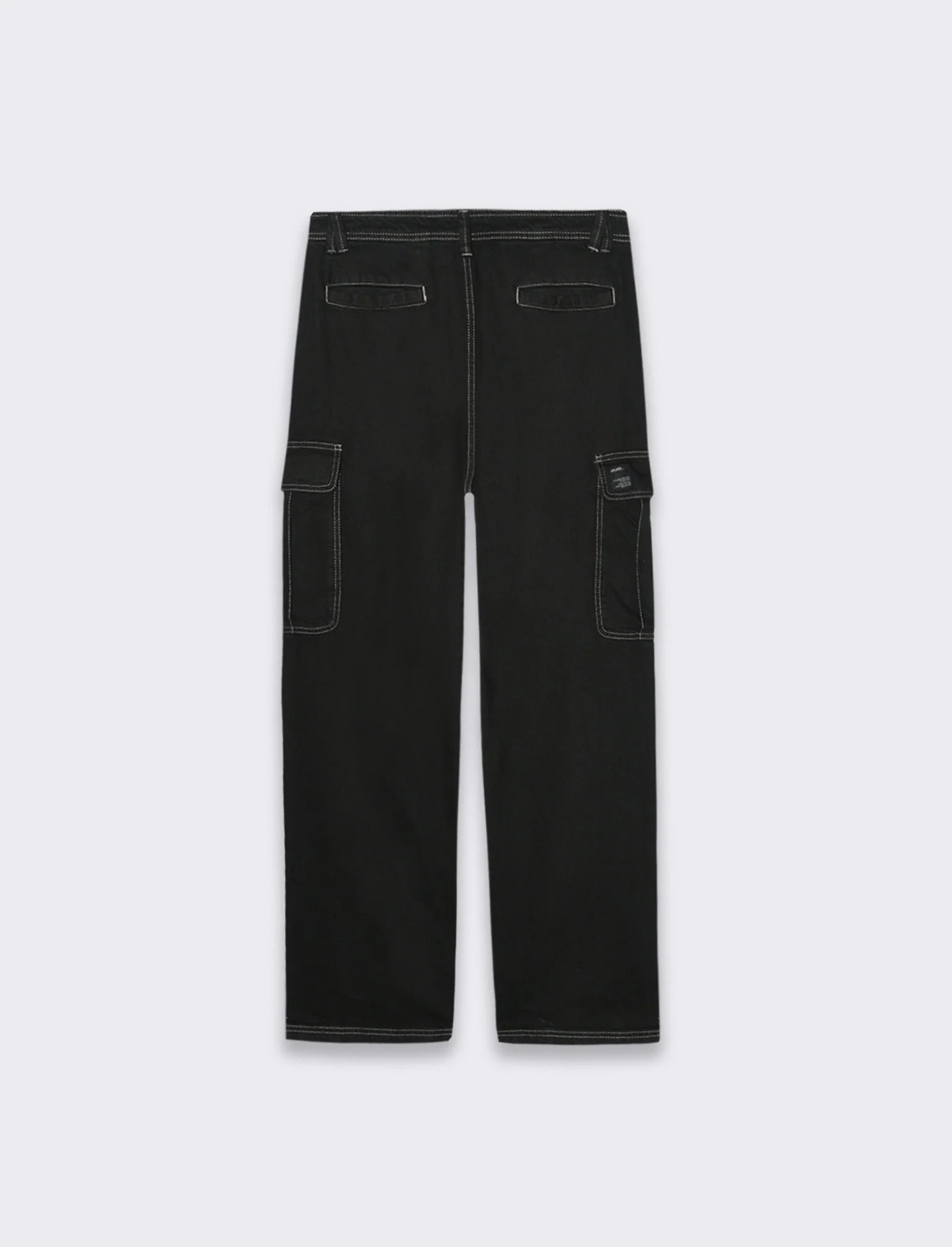 Jeans cargo wide leg fit da uomo - Nero - Image 2