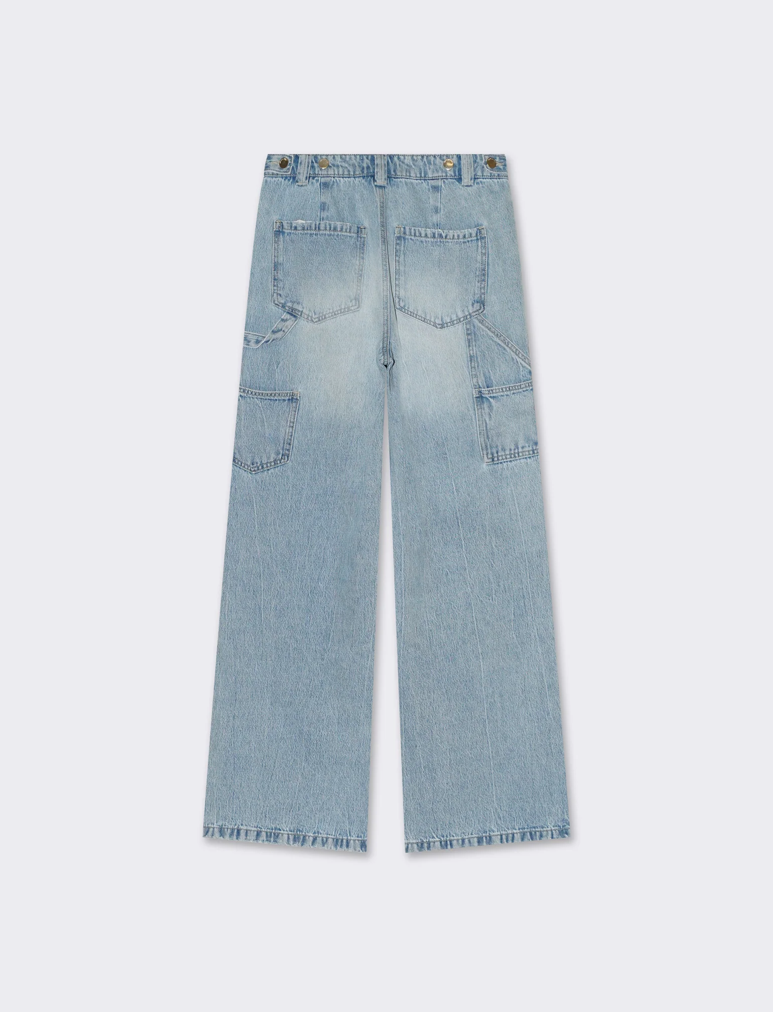 Jeans carpenter con vita regolabile da donna - Denim - Image 5