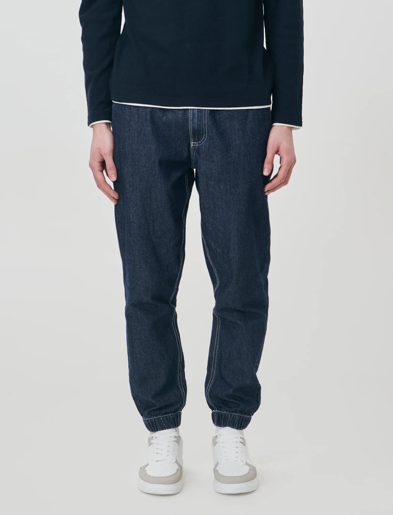 Jeans Chino Jogger Leggero e Slavato - DENIM SCURO - Image 4