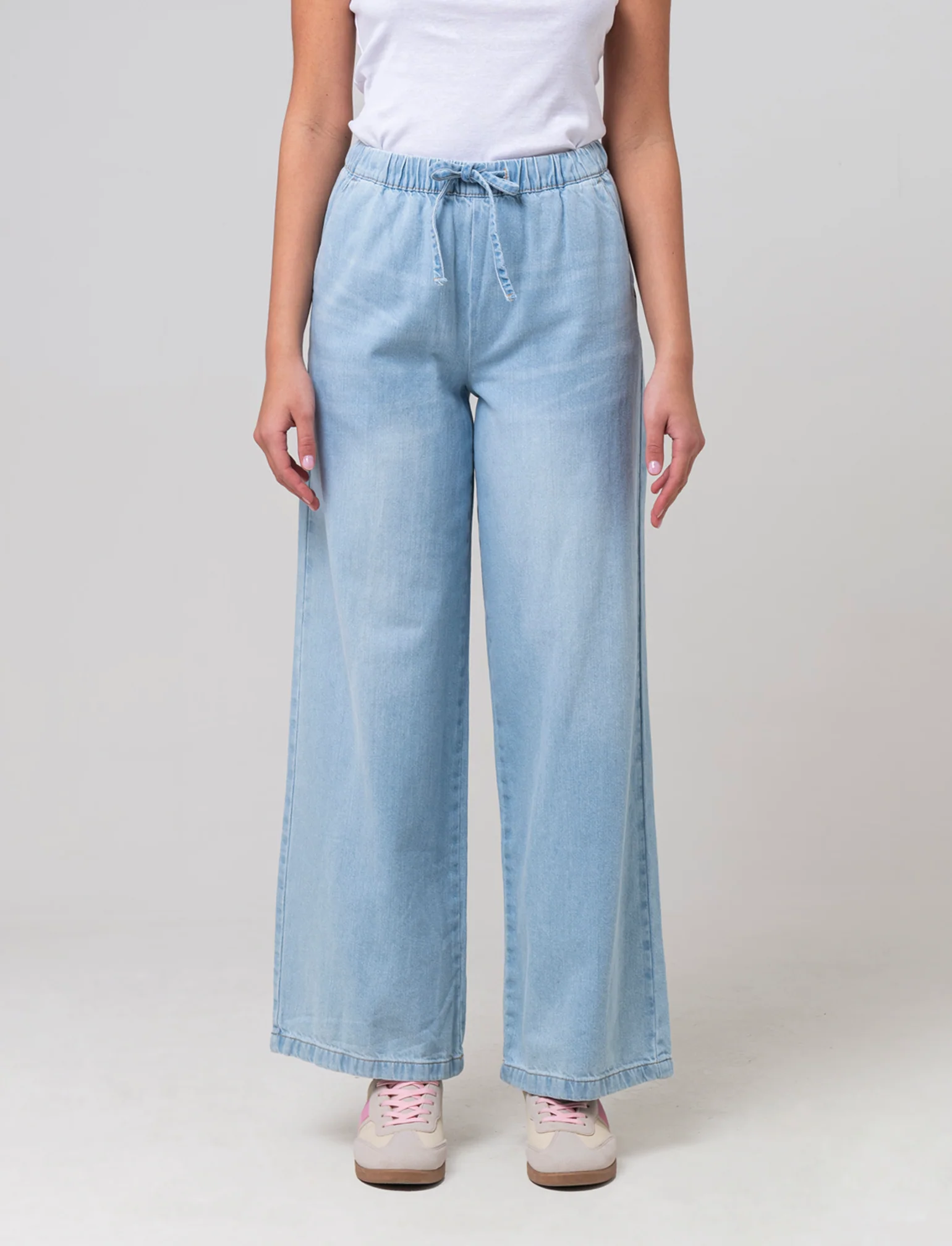 Jeans con coulisse da donna - Denim