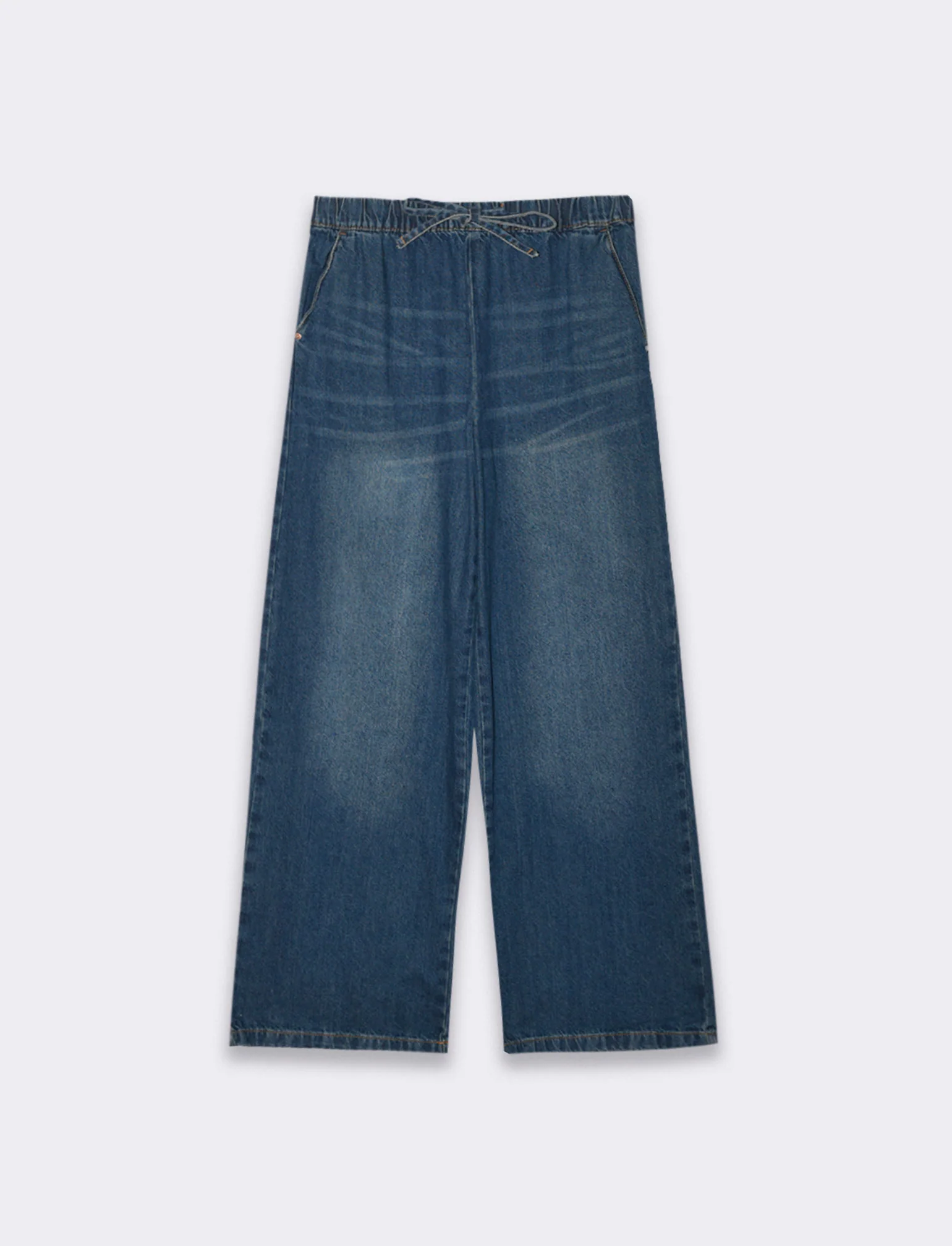 Jeans con coulisse da donna - DENIM SCURO - Image 4