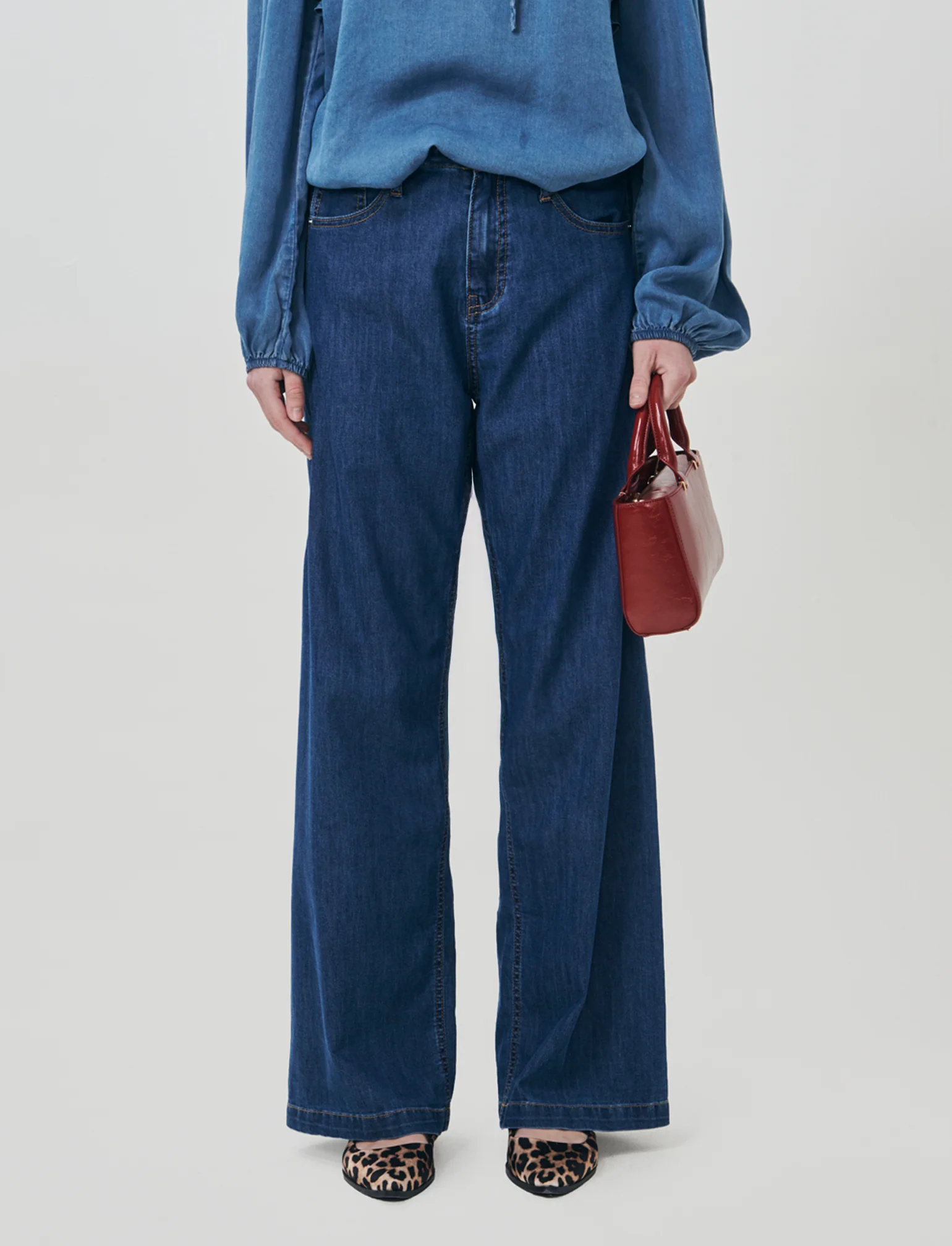 Jeans con Coulisse e Tasche Americane - Denim - Image 3