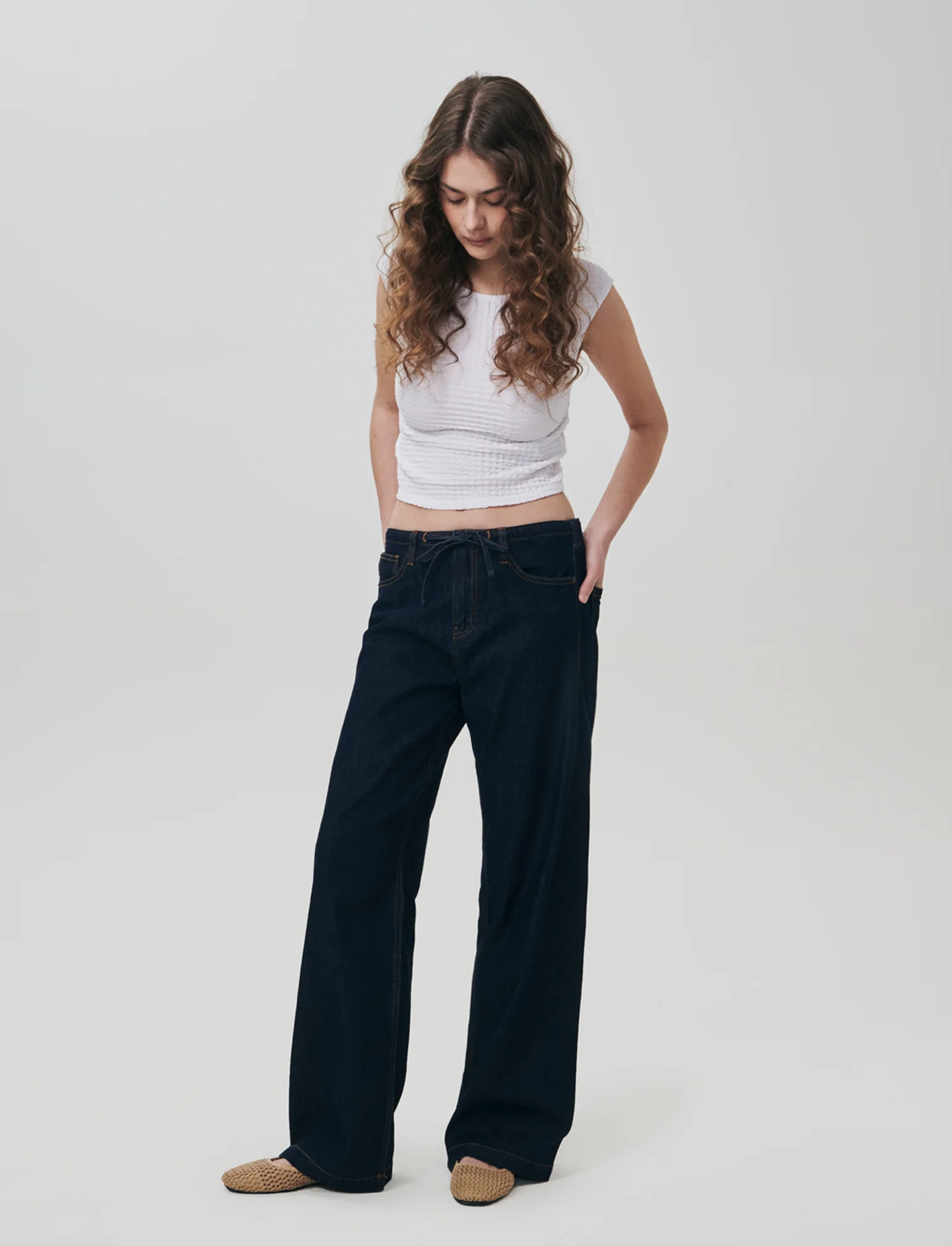 Jeans con Coulisse e Tasche Americane - DENIM SCURO - Image 4