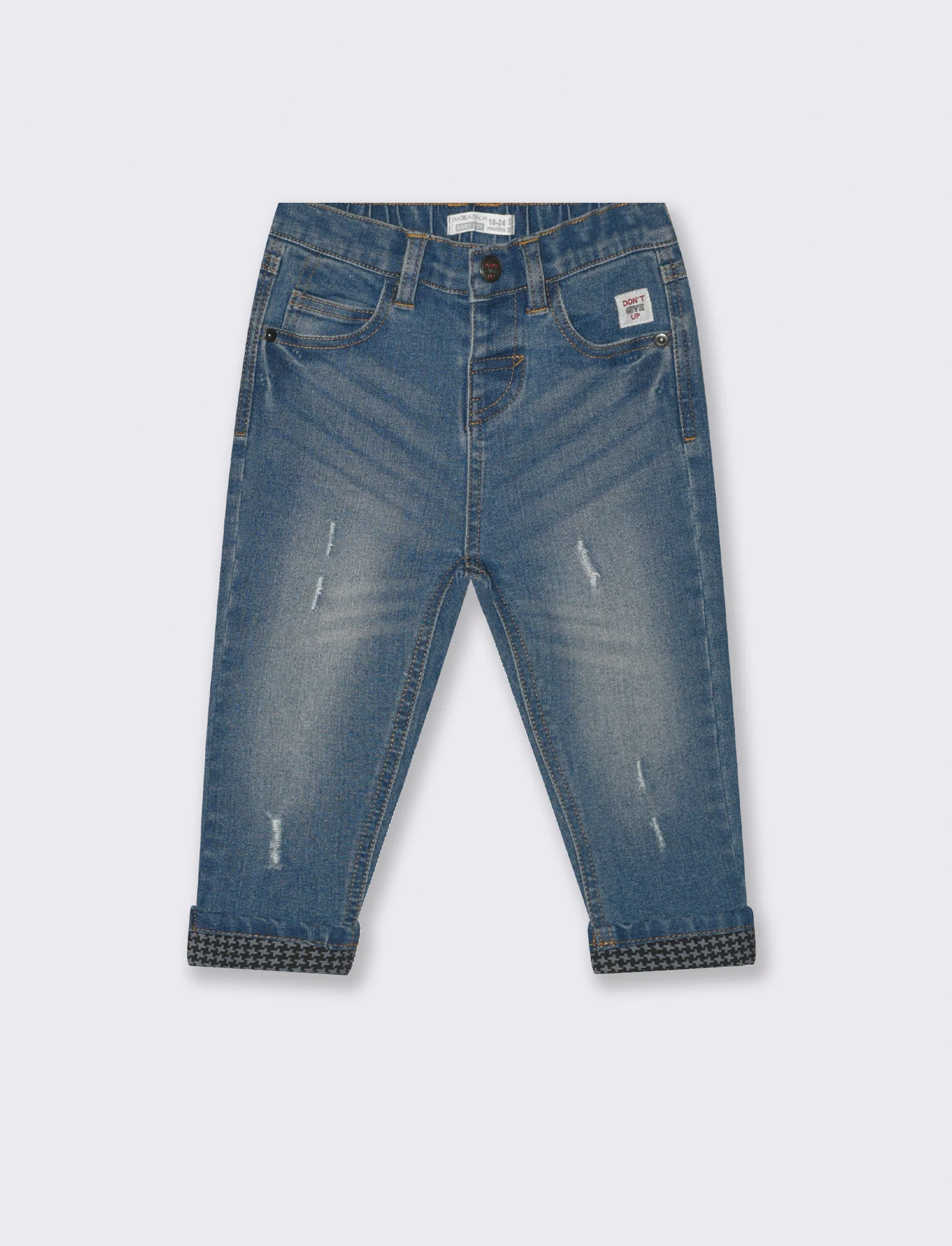 Jeans con fondo stampato - Denim