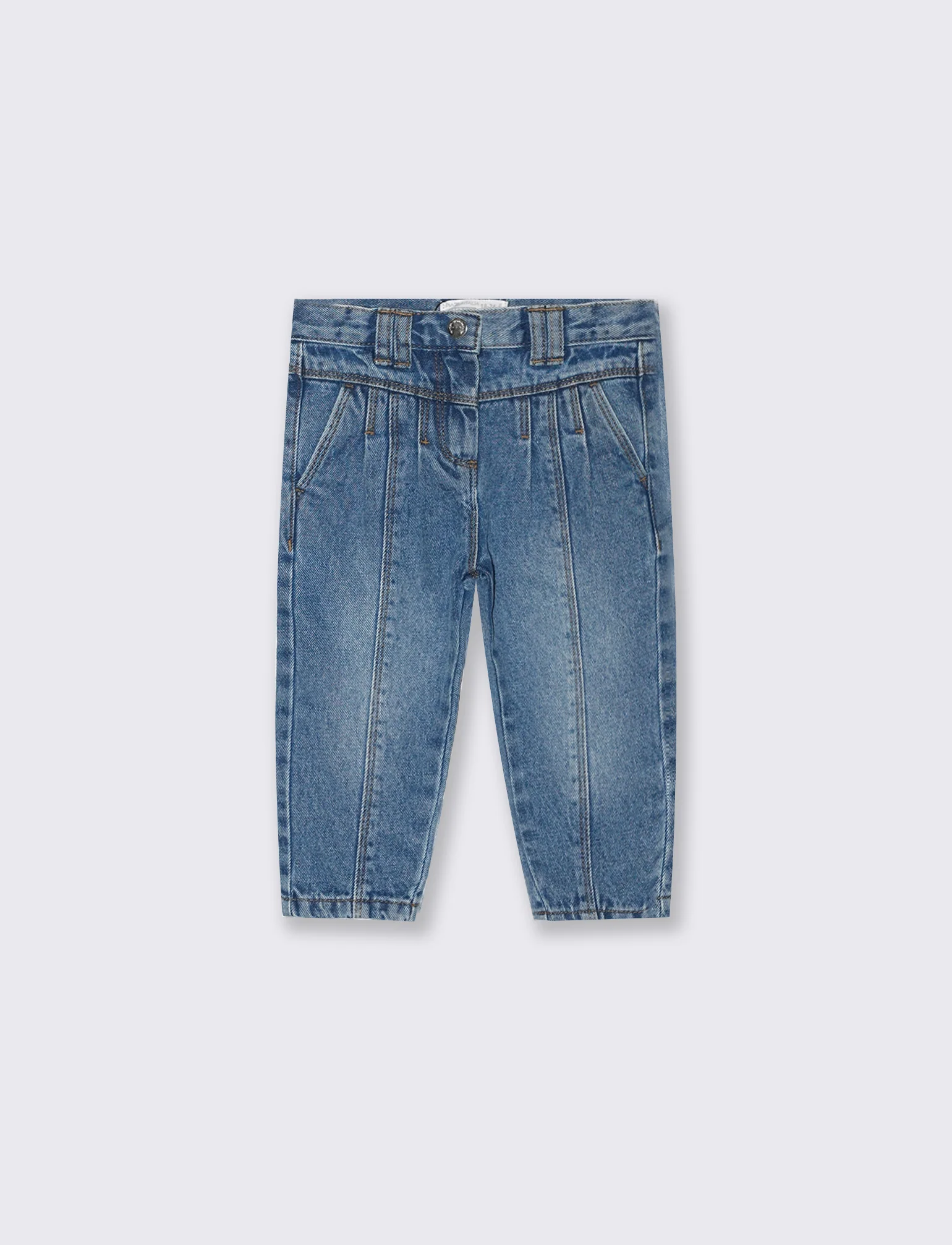Jeans con impunture e riprese - Denim