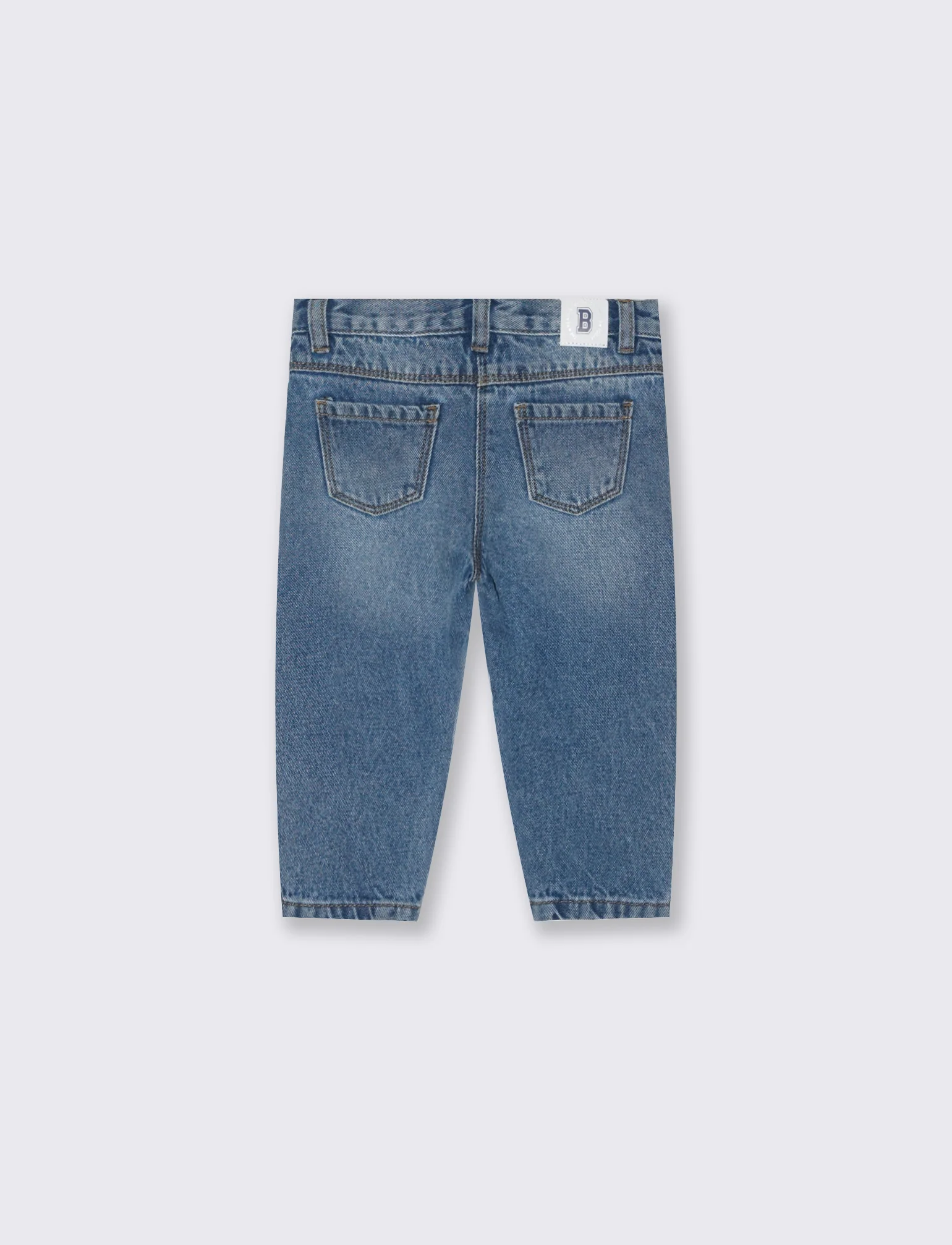 Jeans con impunture e riprese - Denim - Image 2