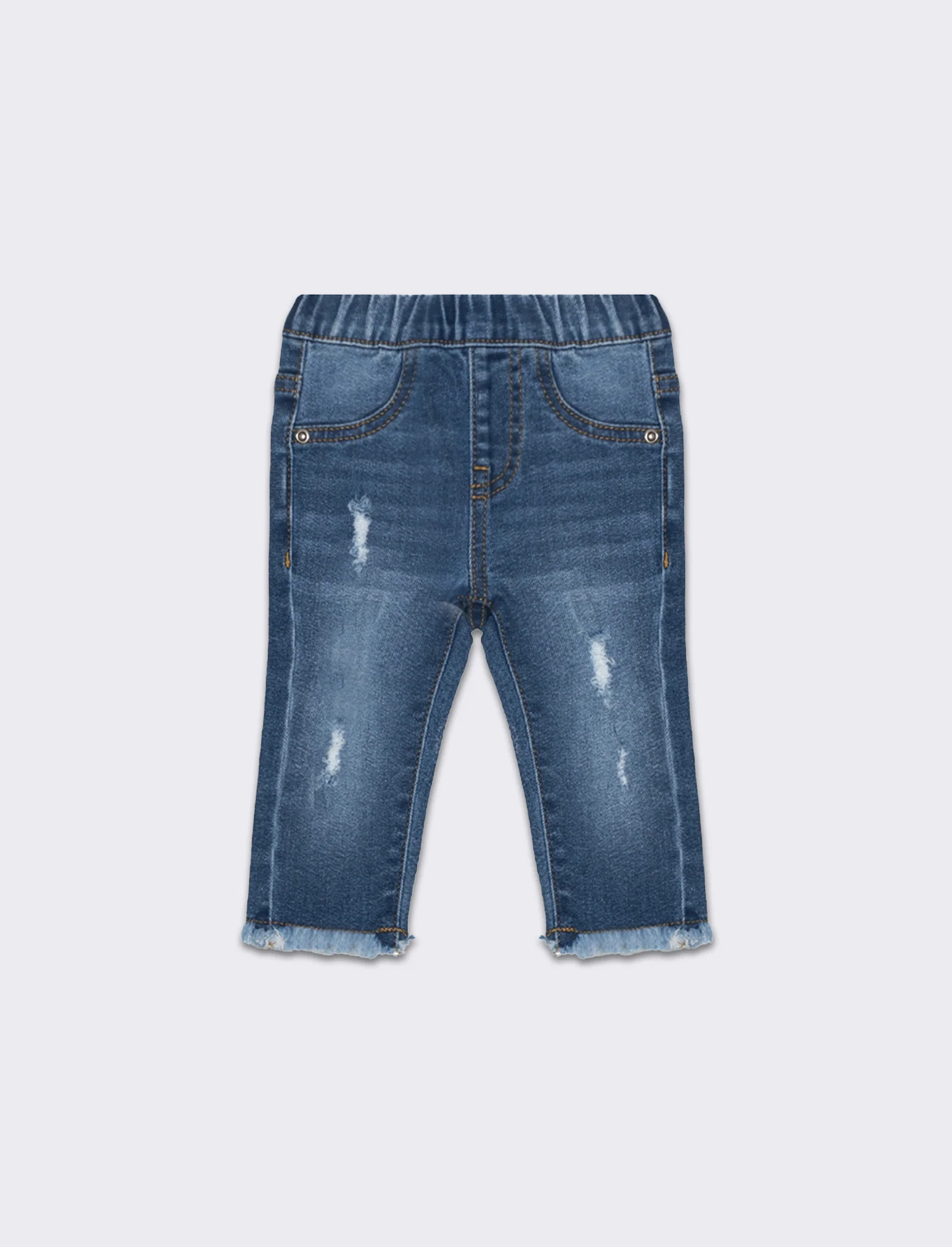 Jeans con rotture da neonata - Denim