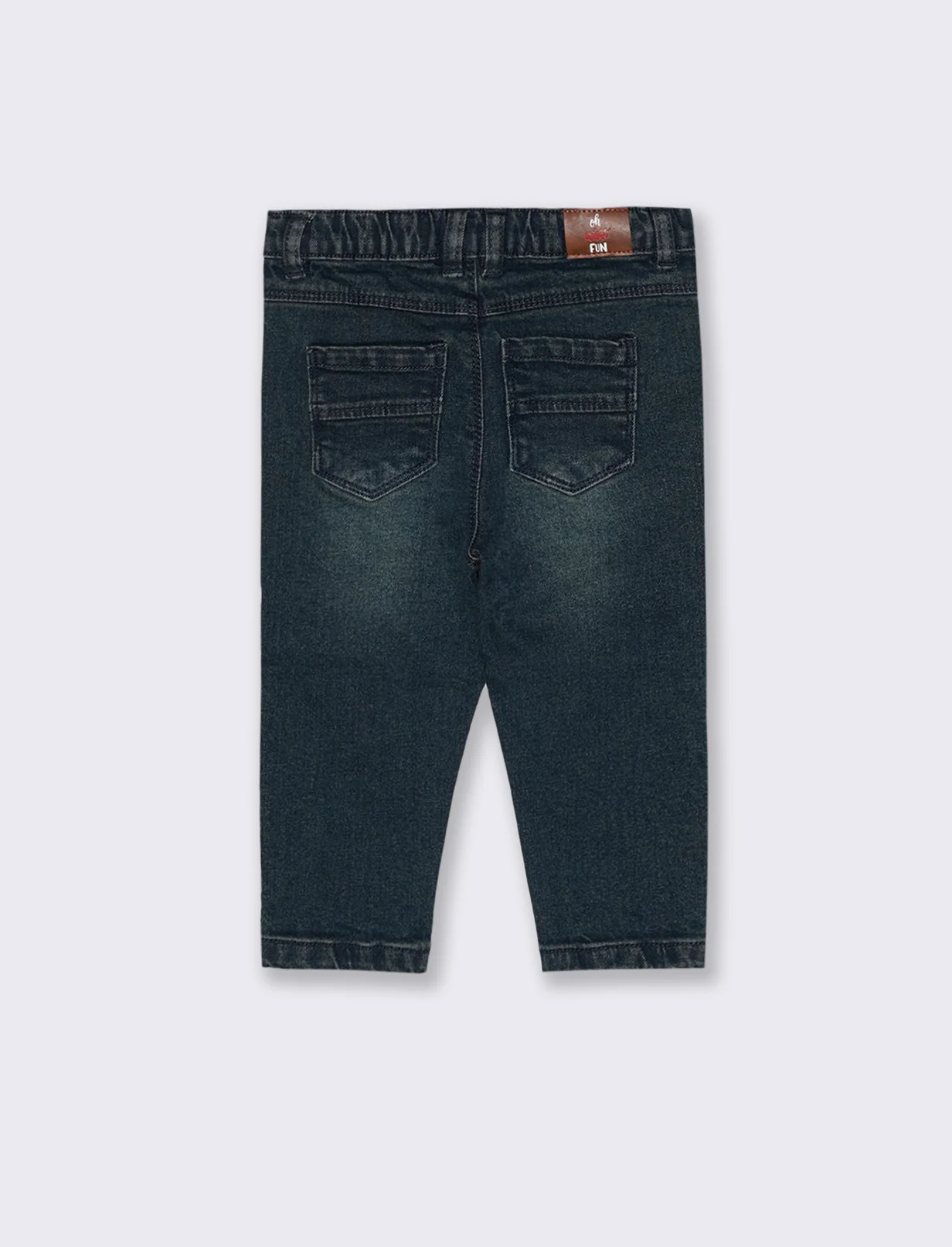 Jeans con rotture e ricamo frontale - Denim - Image 2