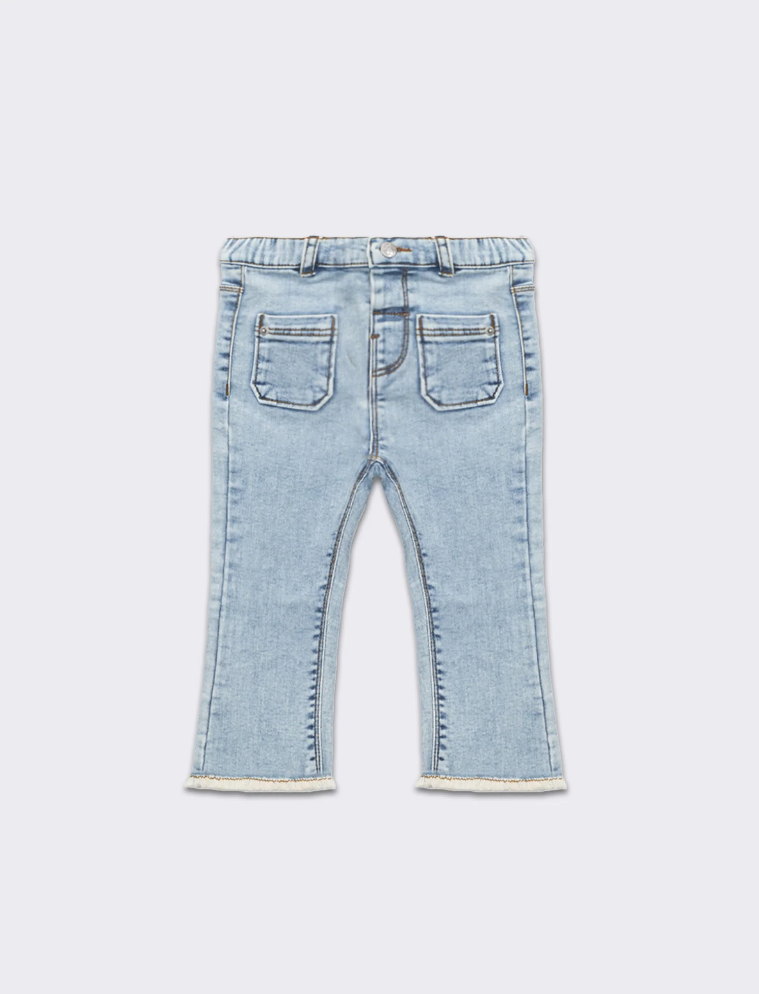 Jeans con taschine da neonata - Denim chiaro