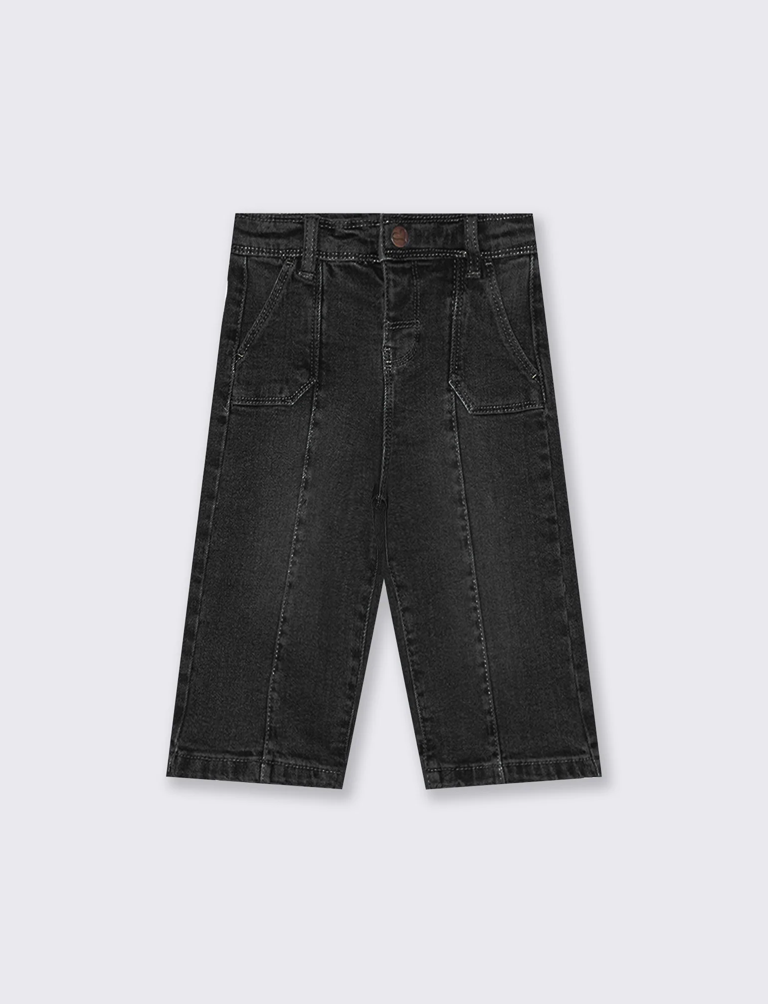 Jeans culotte elastici a gamba larga - Nero