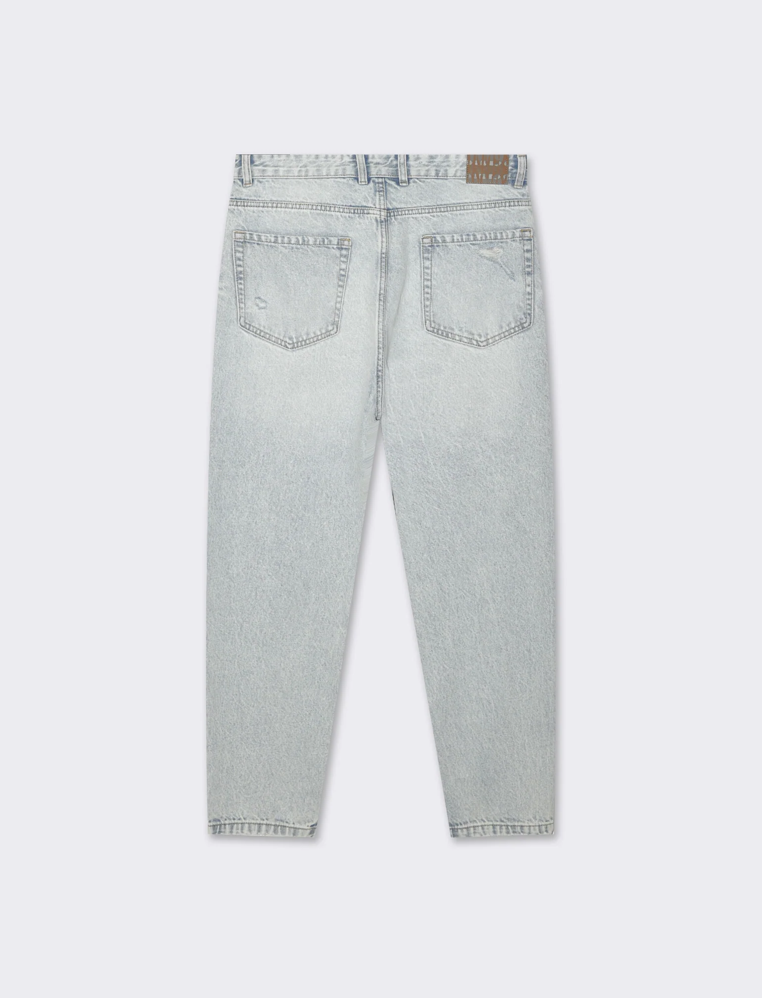 Jeans denim chiaro loose fit con strappi da uomo - Denim chiaro - Image 5